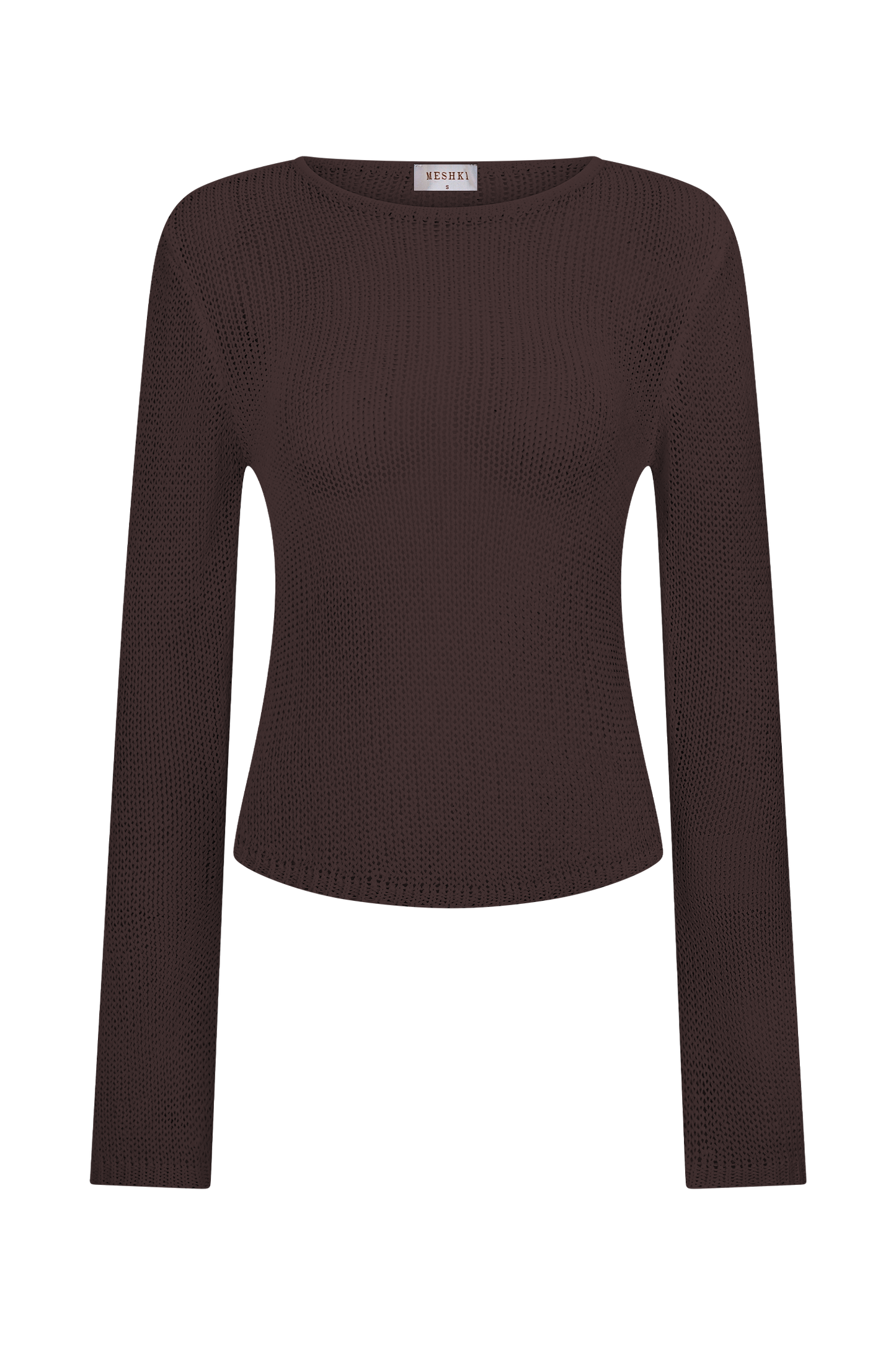 Top en tricot à manches longues Isabella - Chocolat