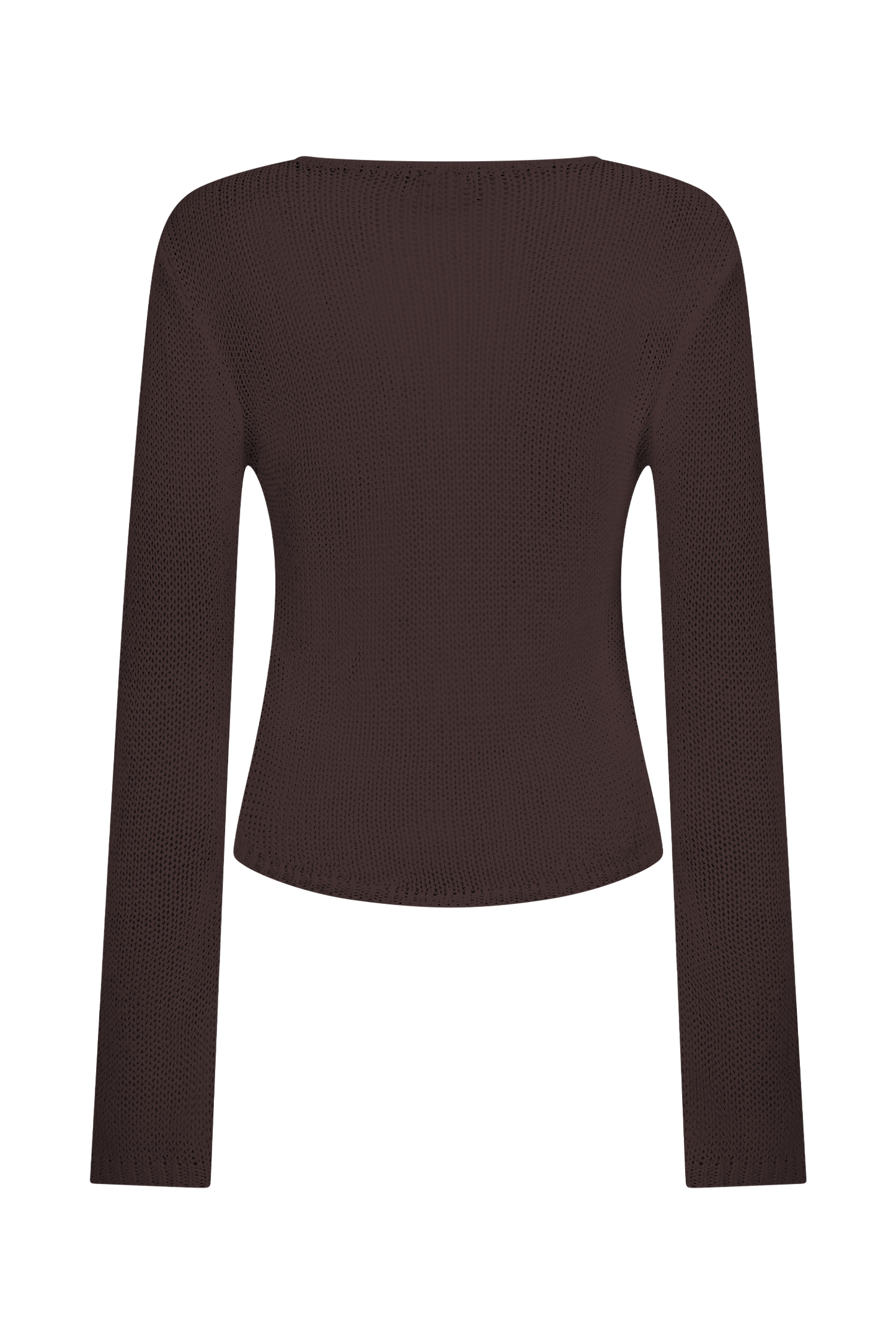 Top en tricot à manches longues Isabella - Chocolat