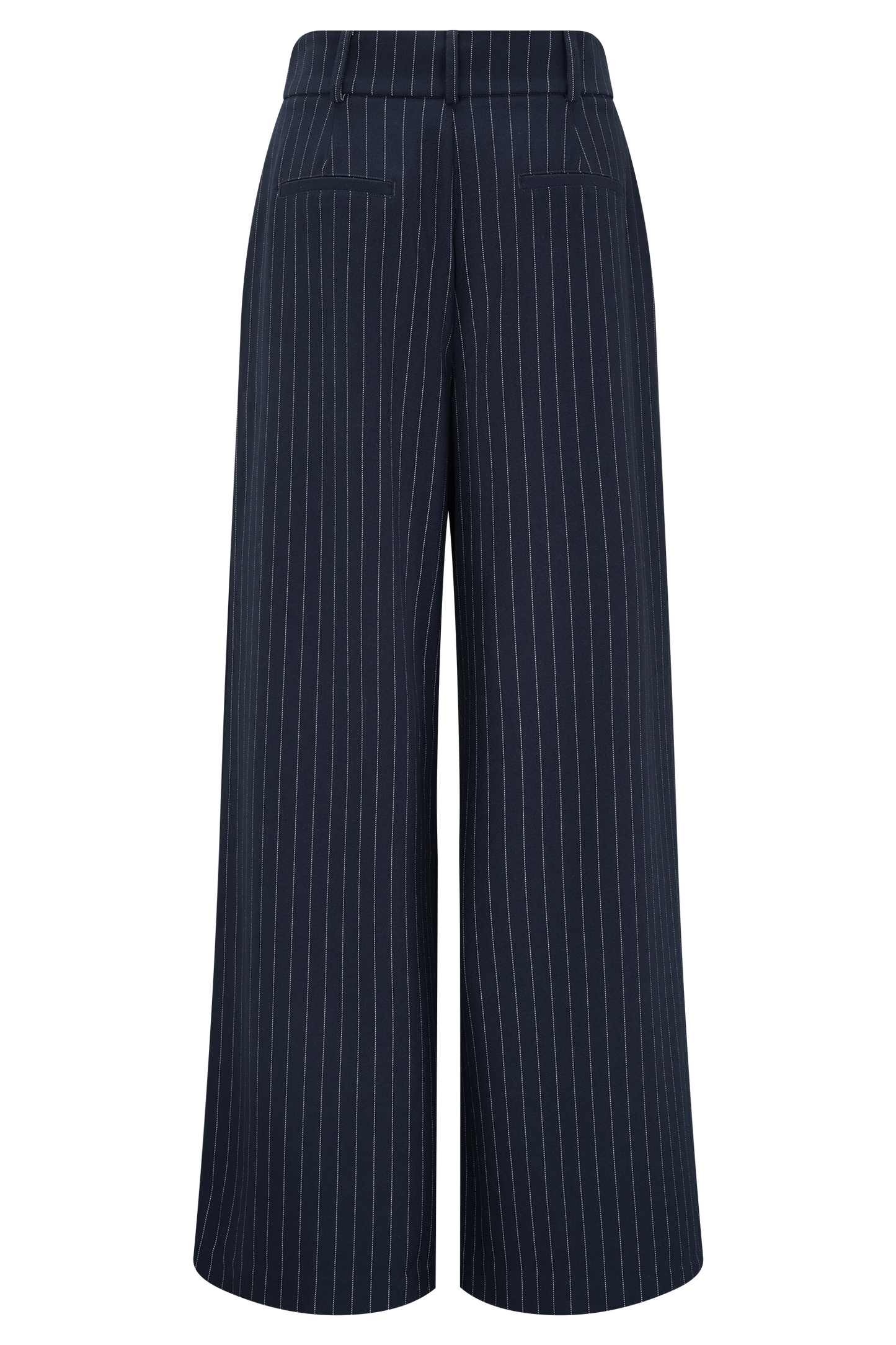 Pantalon large à plis Jacqueline - Rayures bleu marine