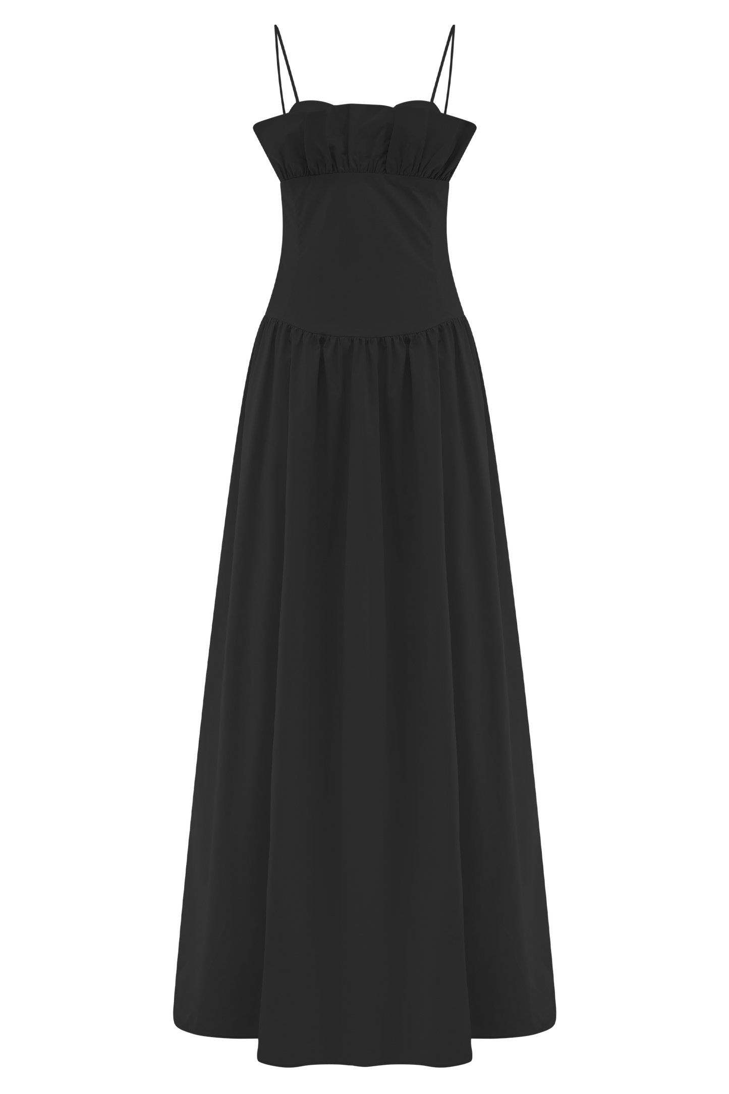 Jupe Maxi Janis en Coton à Volants - Noir
