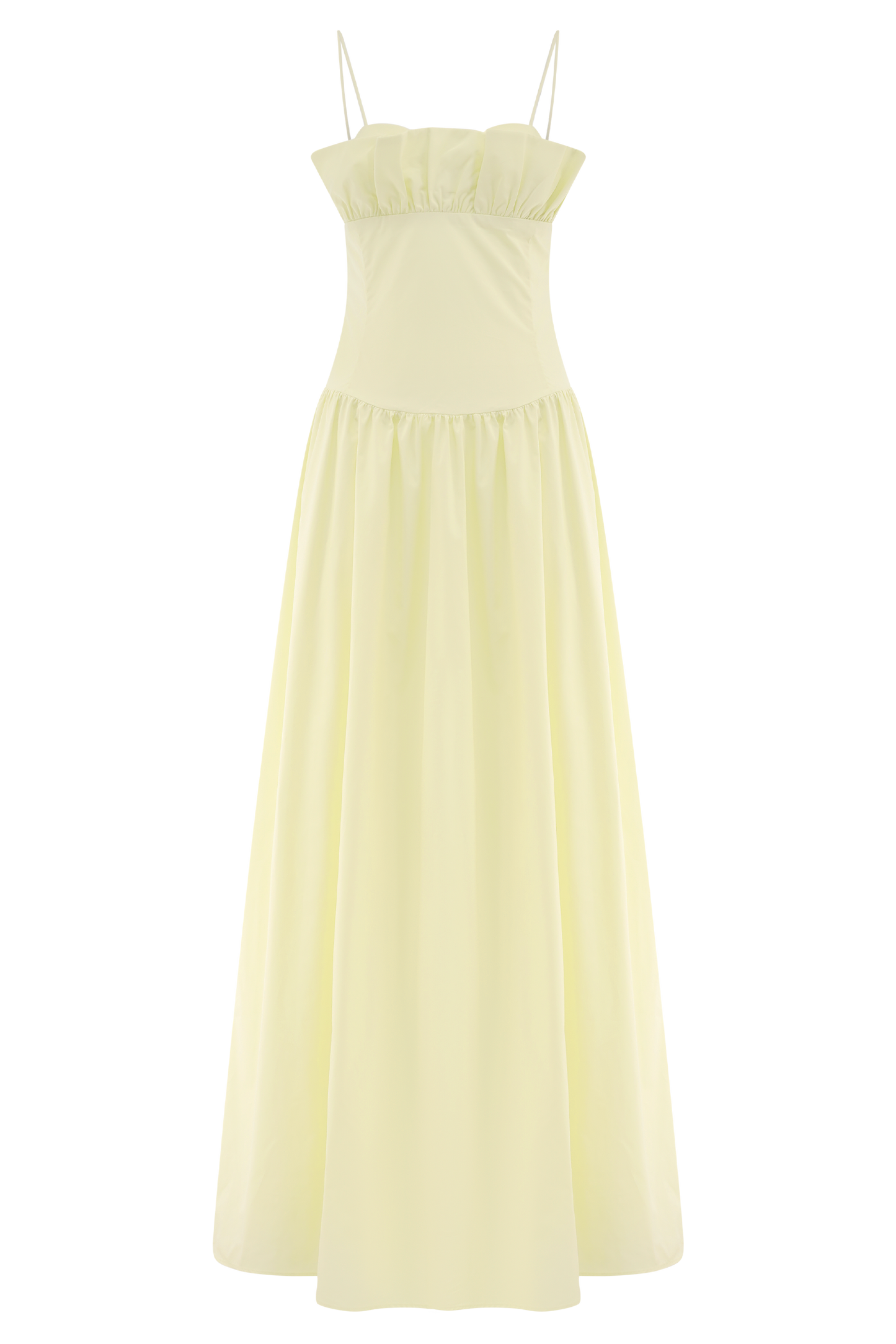 Jupe Maxi Janis en Coton à Volants - Citron
