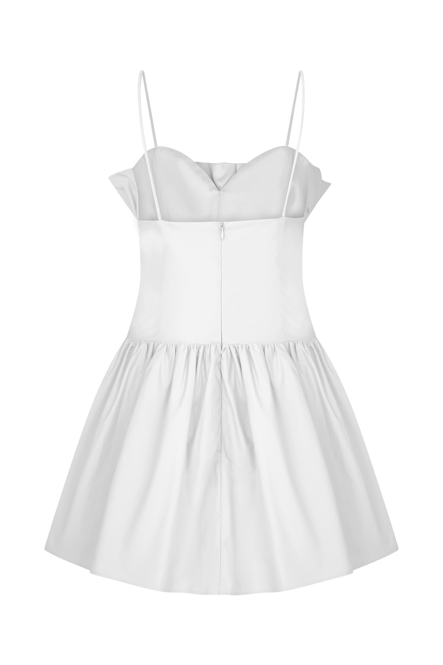 Robe mini en coton à volants Janis - Blanche