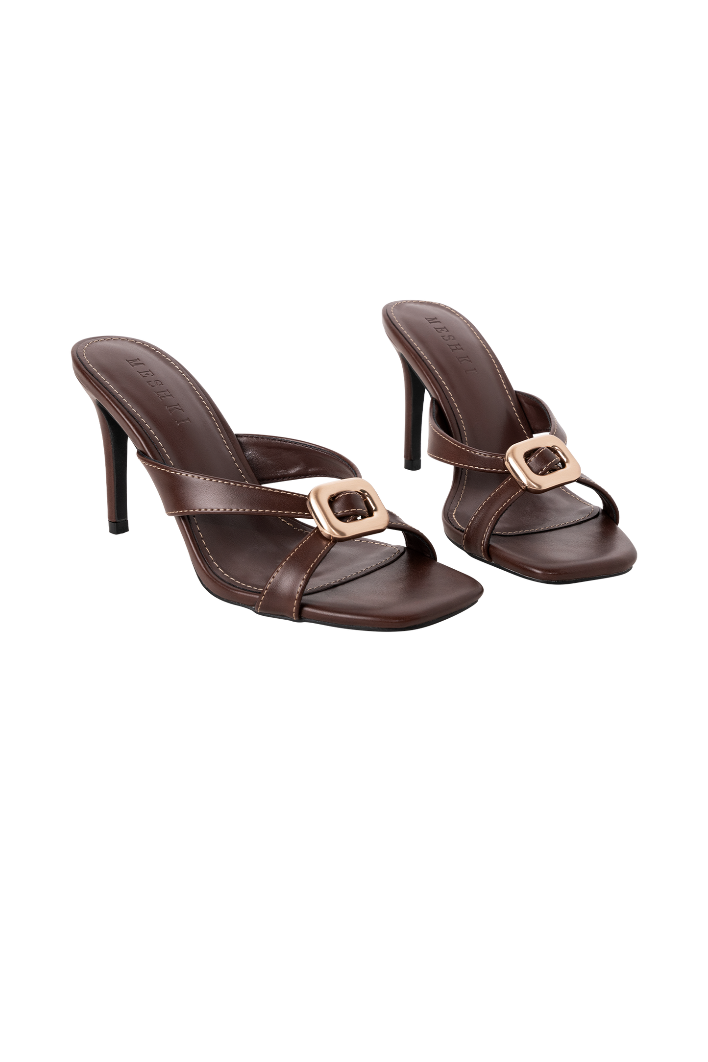Jodie, talons hauts avec ornements métalliques - Chocolat