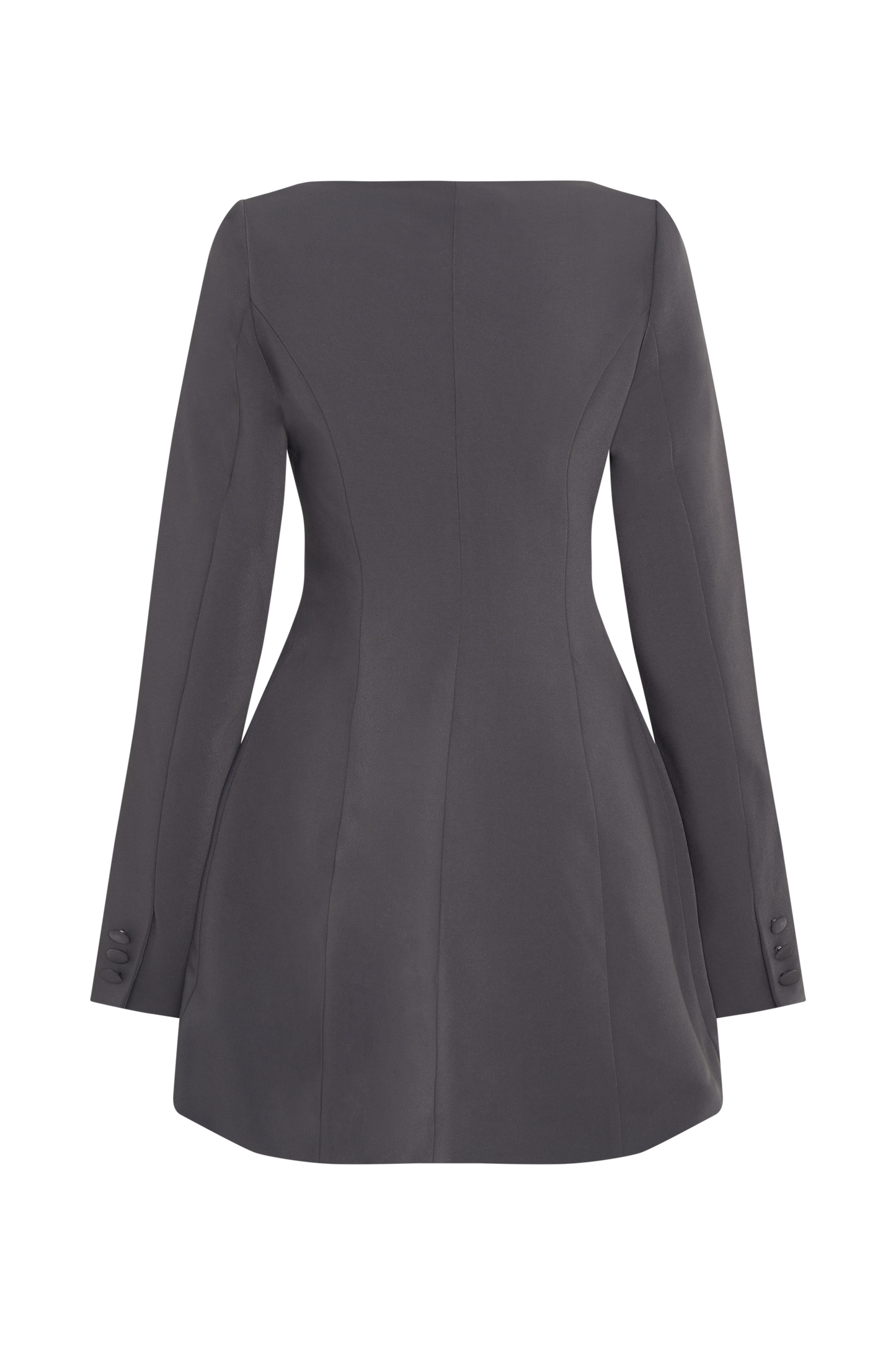 Jolie Mini-Robe Encolure V - Gris Anthracite