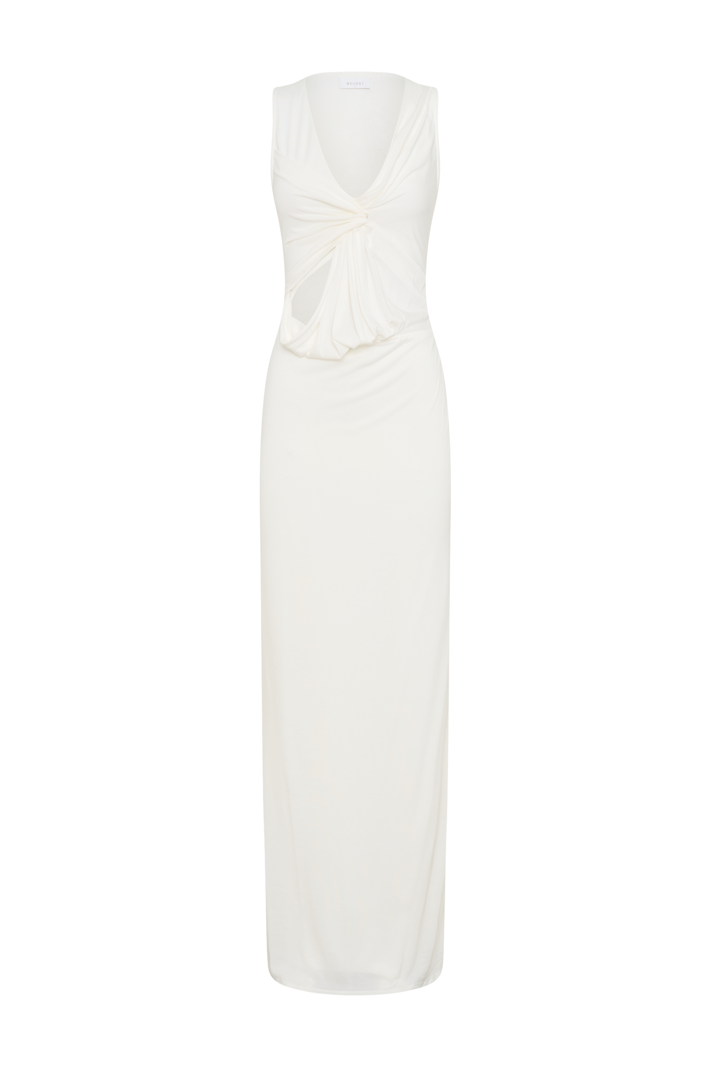 Robe maxi en jersey pêche Kassidy - Ivoire