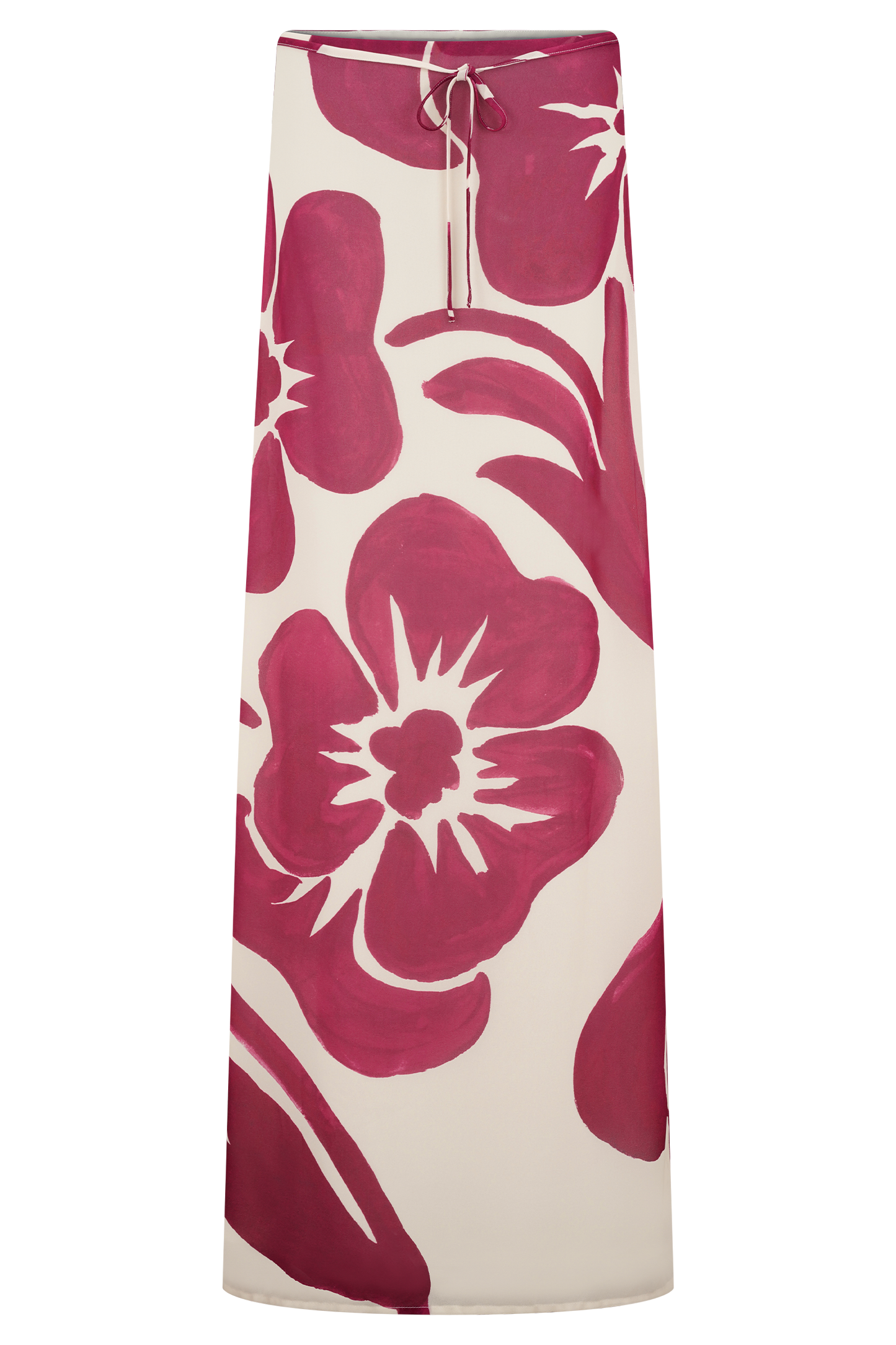 Jupe Maxi en Chiffon Katalina - Imprimé Red Deco Fleur