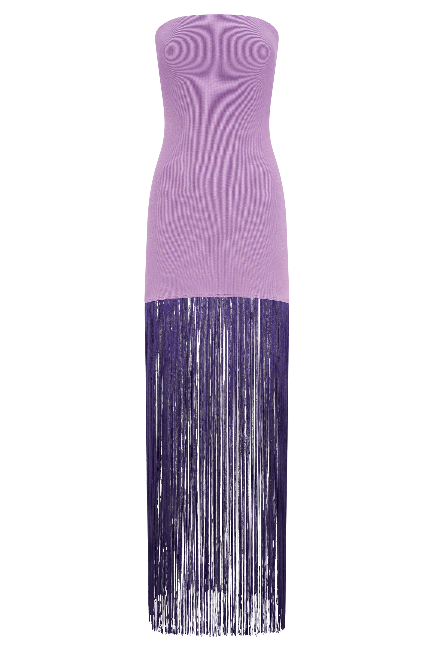 Koah Robe Maxi Tricot à Franges et Emmanchures - Violette