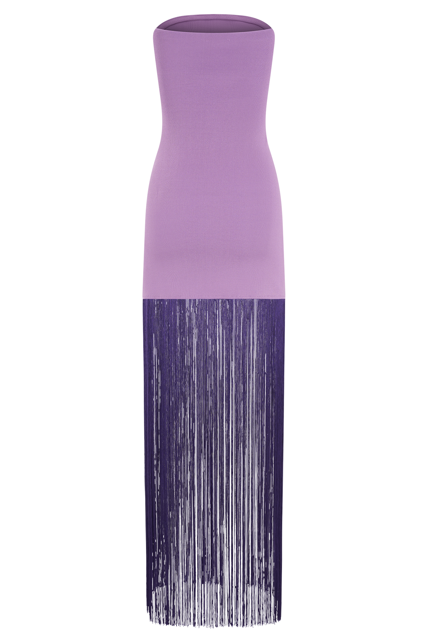 Koah Robe Maxi Tricot à Franges et Emmanchures - Violette