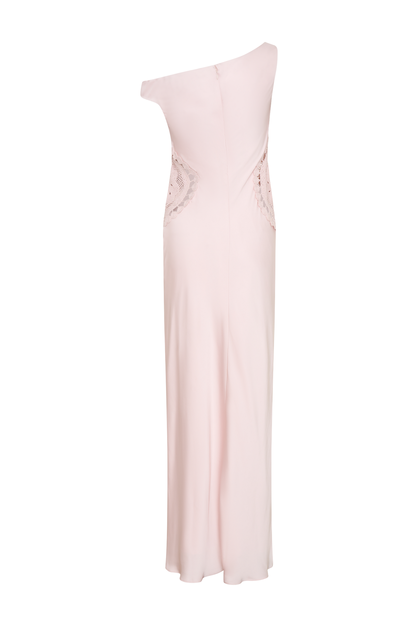 Robe Maxi Satin Kristina avec Crochet - Rose Pâle