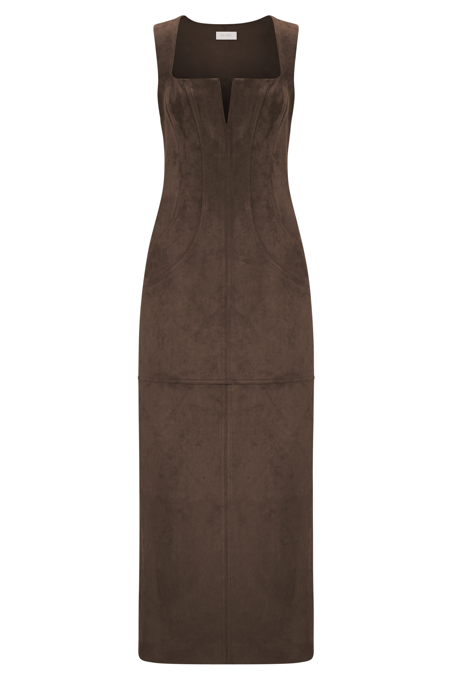 Robe Maxi en Faux Suédine Liam - Chocolat Noir