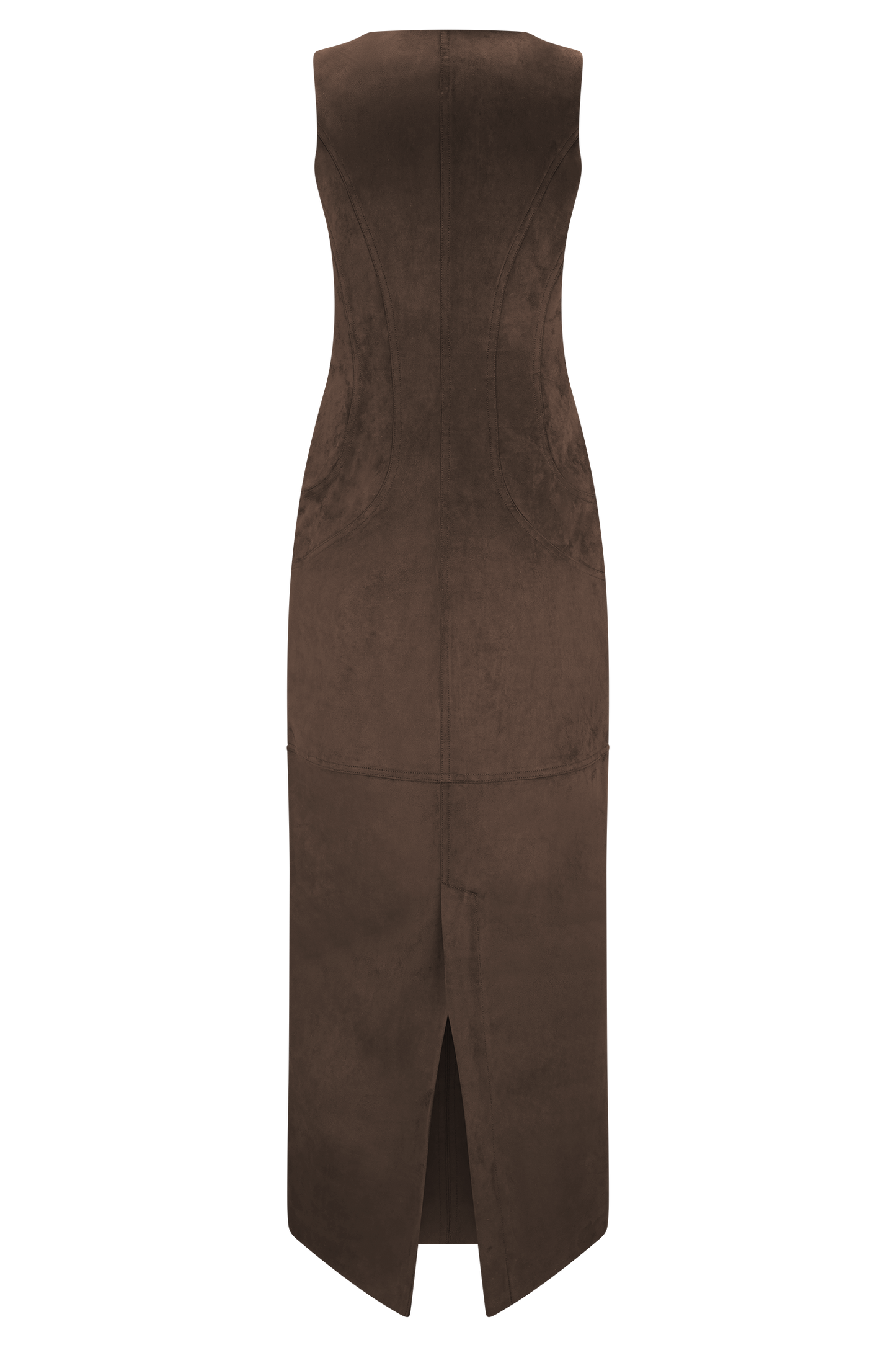 Robe Maxi en Faux Suédine Liam - Chocolat Noir
