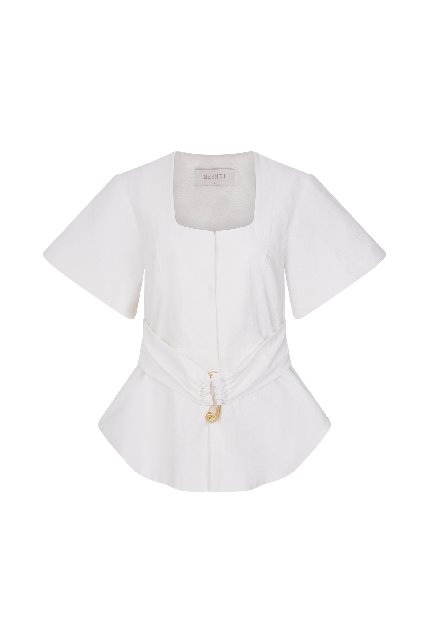 Haut à manches courtes en coton Liberty - Blanc