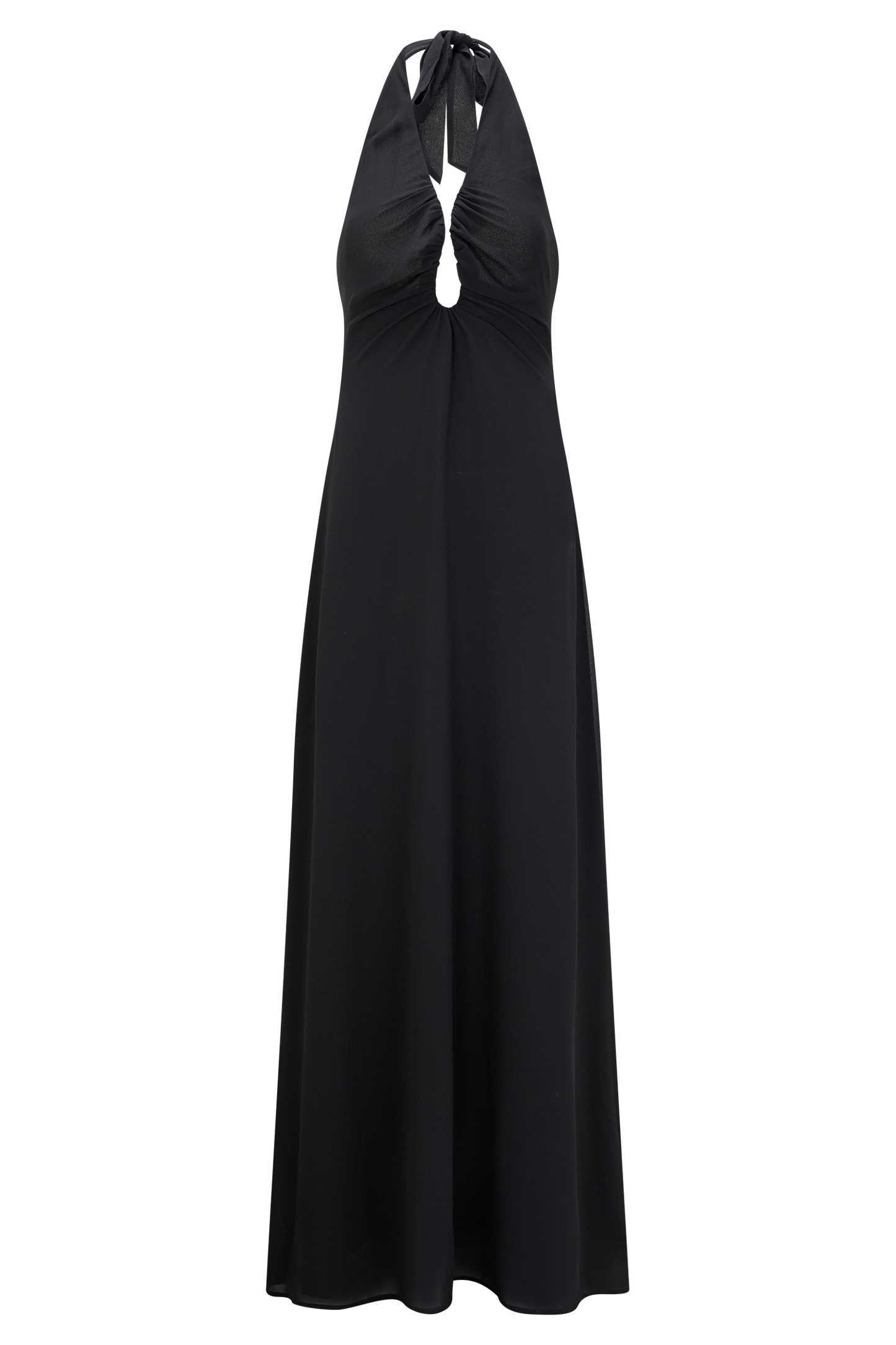 Robe Maxi Malakhai en Chiffon avec Décolleté Halter - Noir
