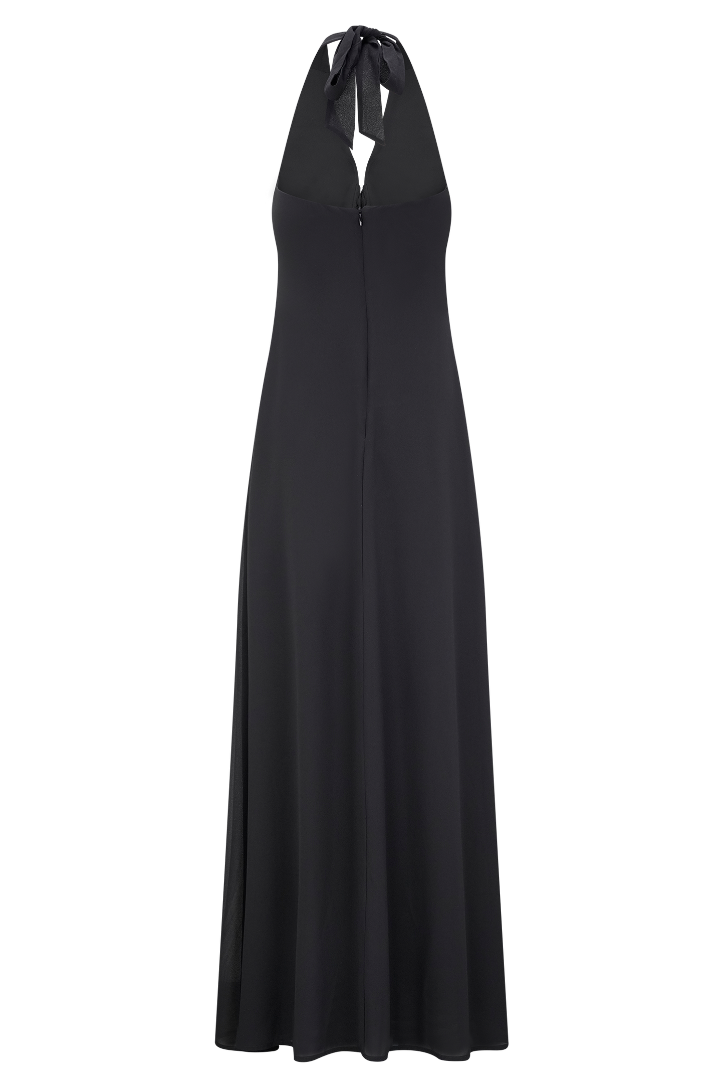 Robe Maxi Malakhai en Chiffon avec Décolleté Halter - Noir