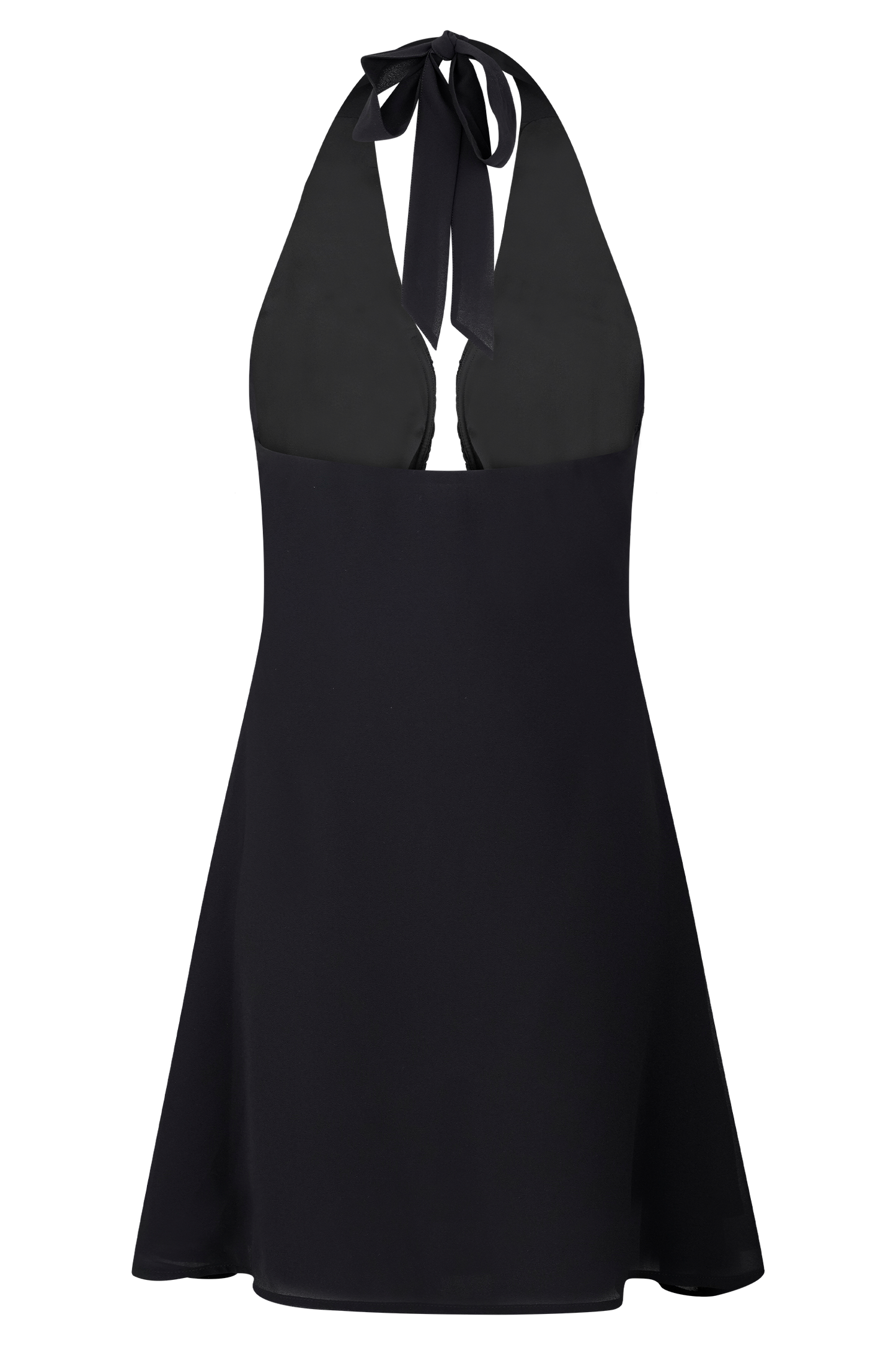 Mini-robe Malakhai en mousseline de soie avec décolleté halter - Noir