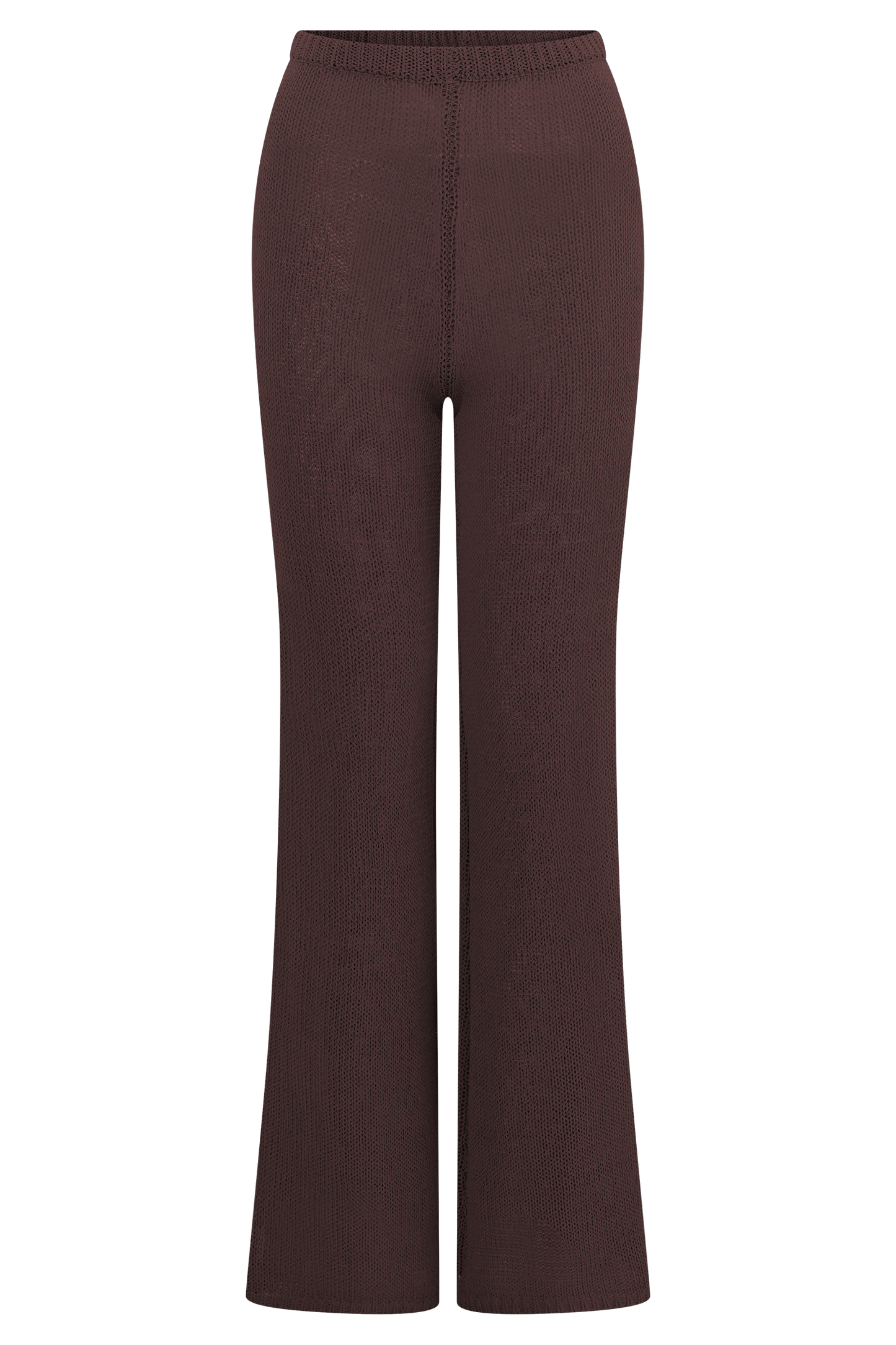 Pantalon Malani en Tricot à Pieds Large - Chocolat