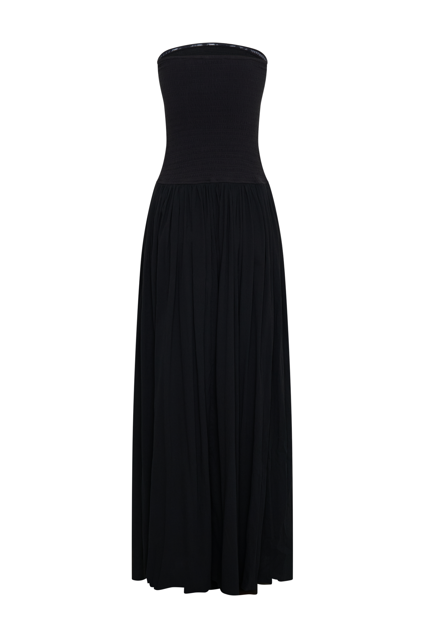 Robe Maxi en Coton à Plis Maureen - Noir