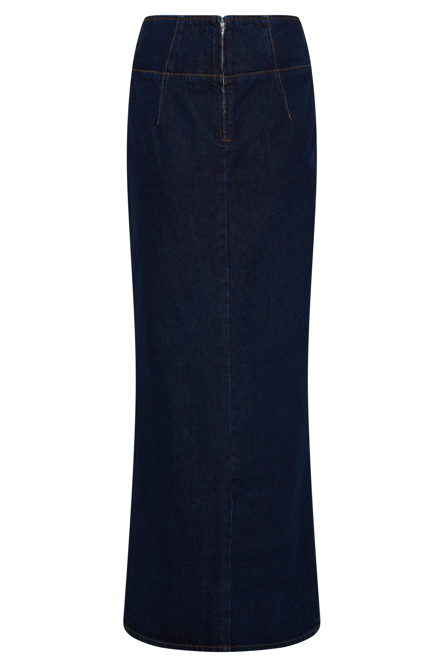 Jupe Maxi en Jean Maylena à Taille Haute - Bleu Indigo