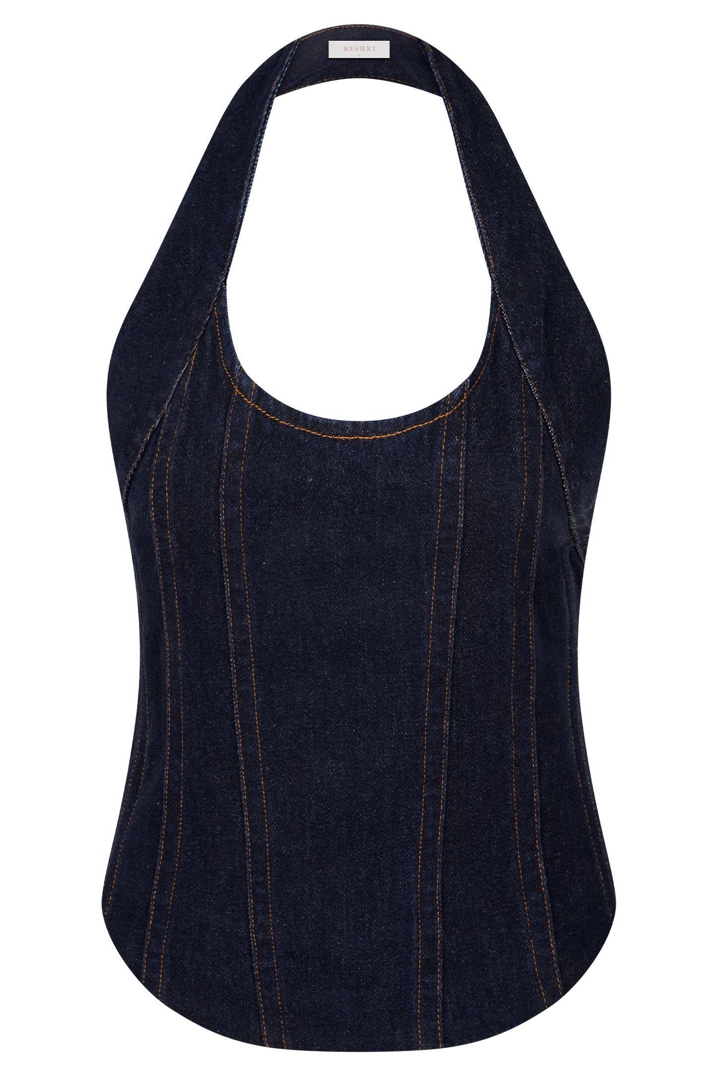 Haut-corset à porter en bandoulière en jean Meadow - Bleu indigo