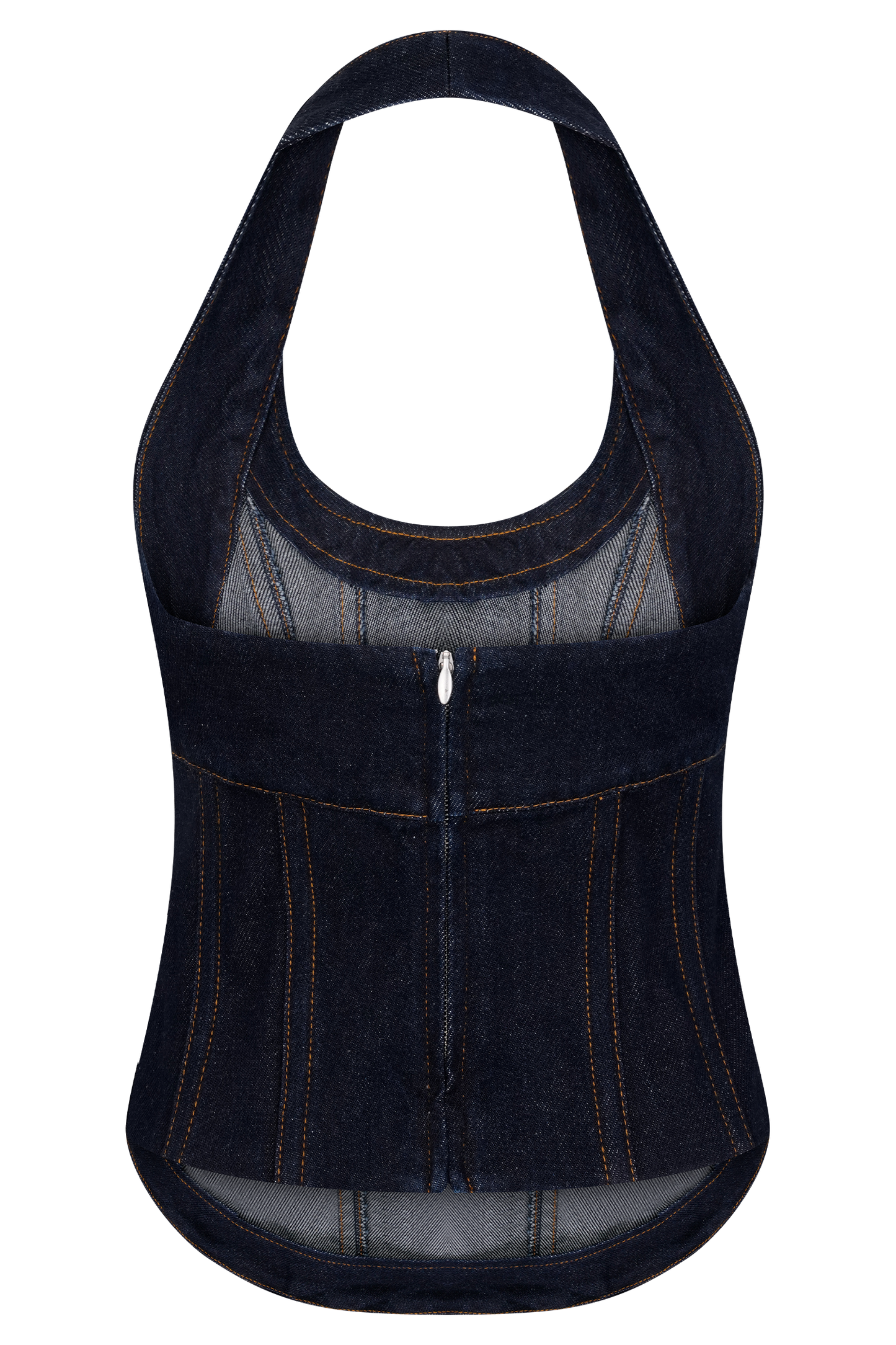 Haut-corset à porter en bandoulière en jean Meadow - Bleu indigo