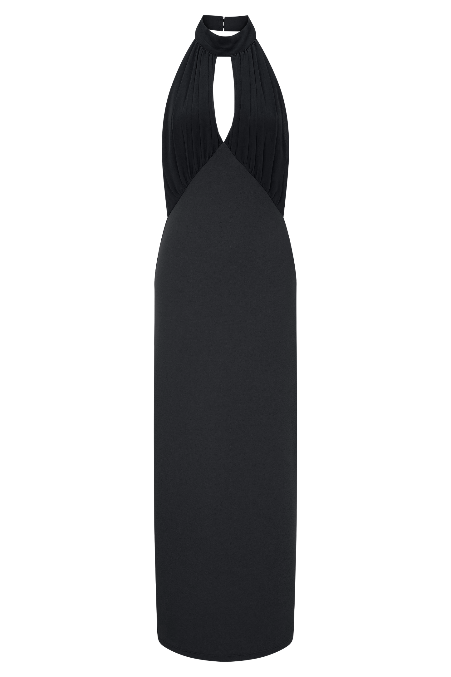Robe midi à col montant Mierah - Noir