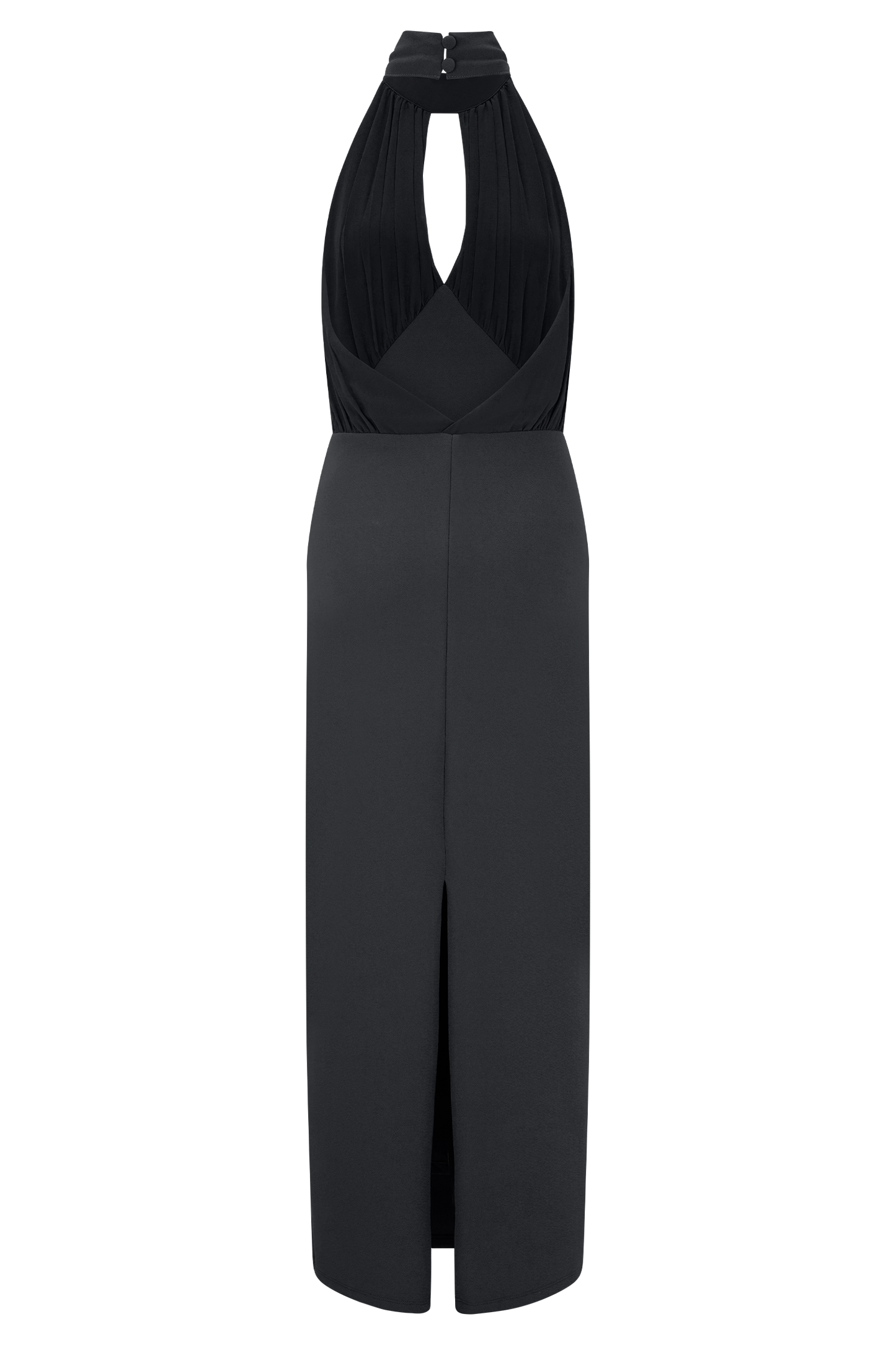 Robe midi à col montant Mierah - Noir