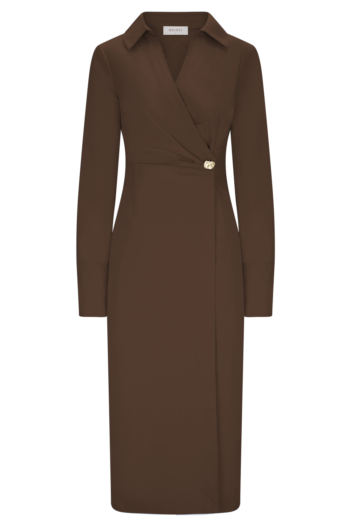 Robe-chemise asymétrique Mikaila - Chocolat noir