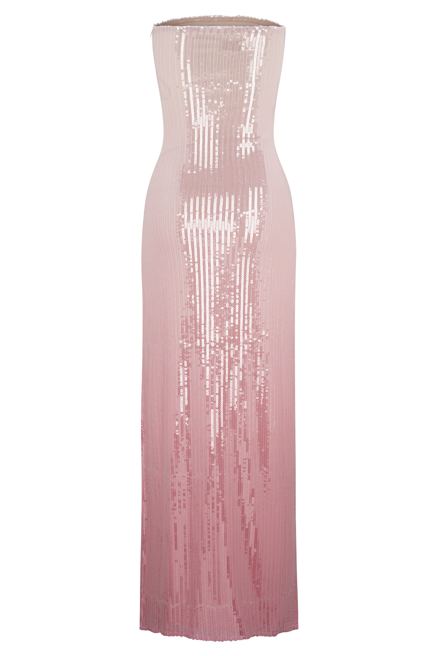 Robe Maxi Sequin Sans Bretelles Miranda - Rose Ombré