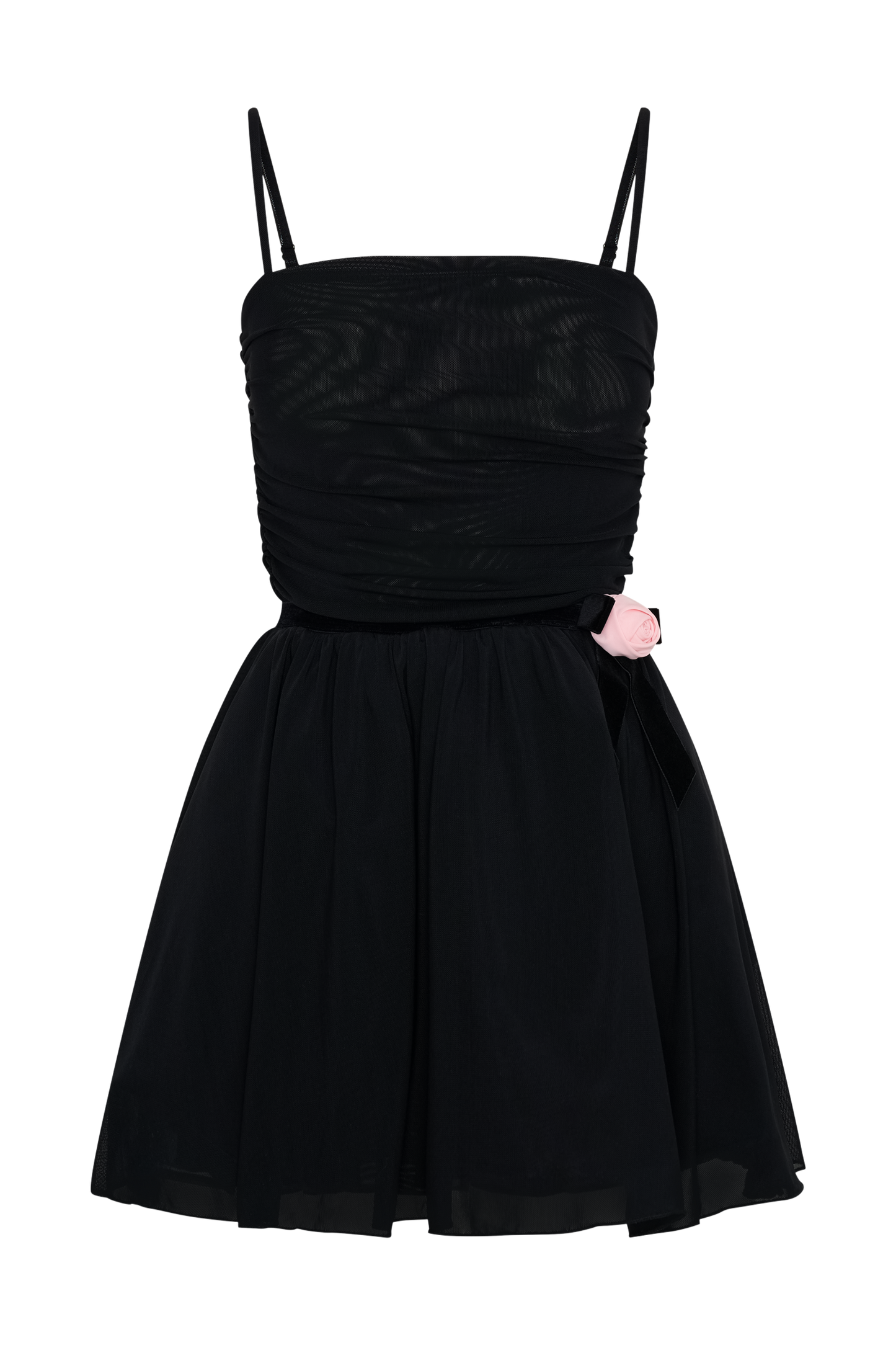Mini-robe en maille Mischa avec motif floral - Noir