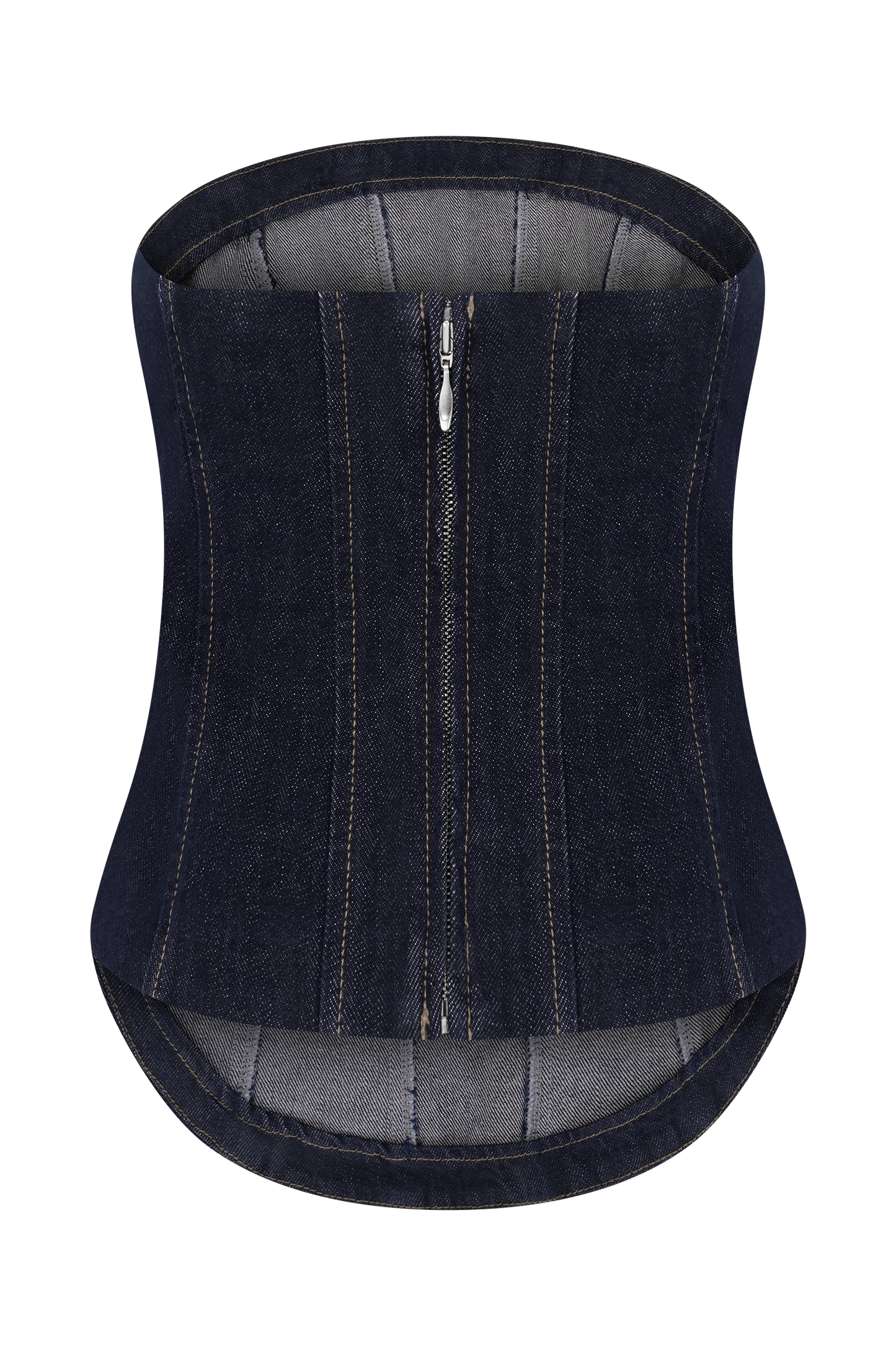 Corset en jean sans bretelles Monte - Bleu indigo délavé