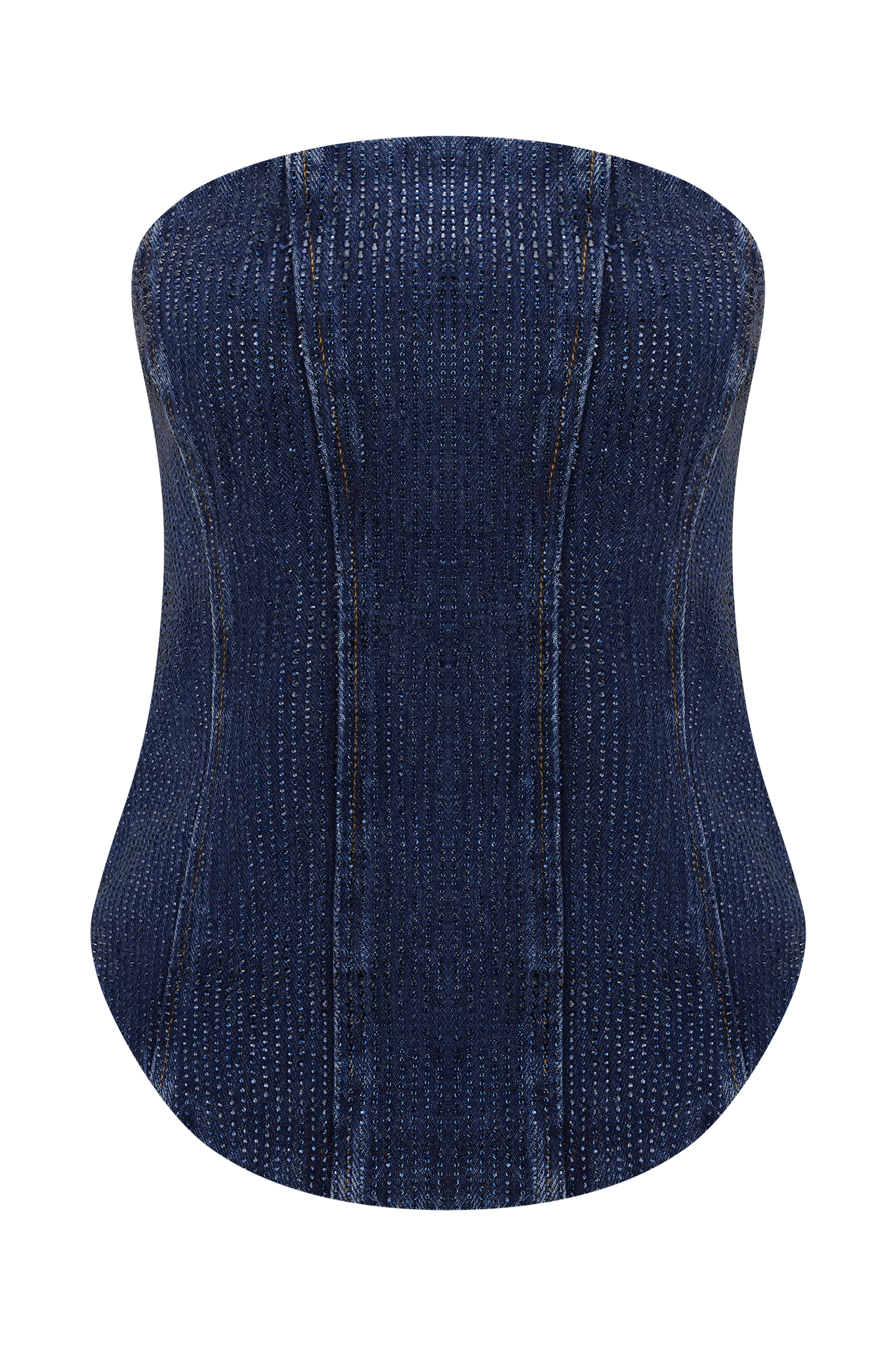 Corset en jean sans bretelles Monte Diamante - Bleu minuit