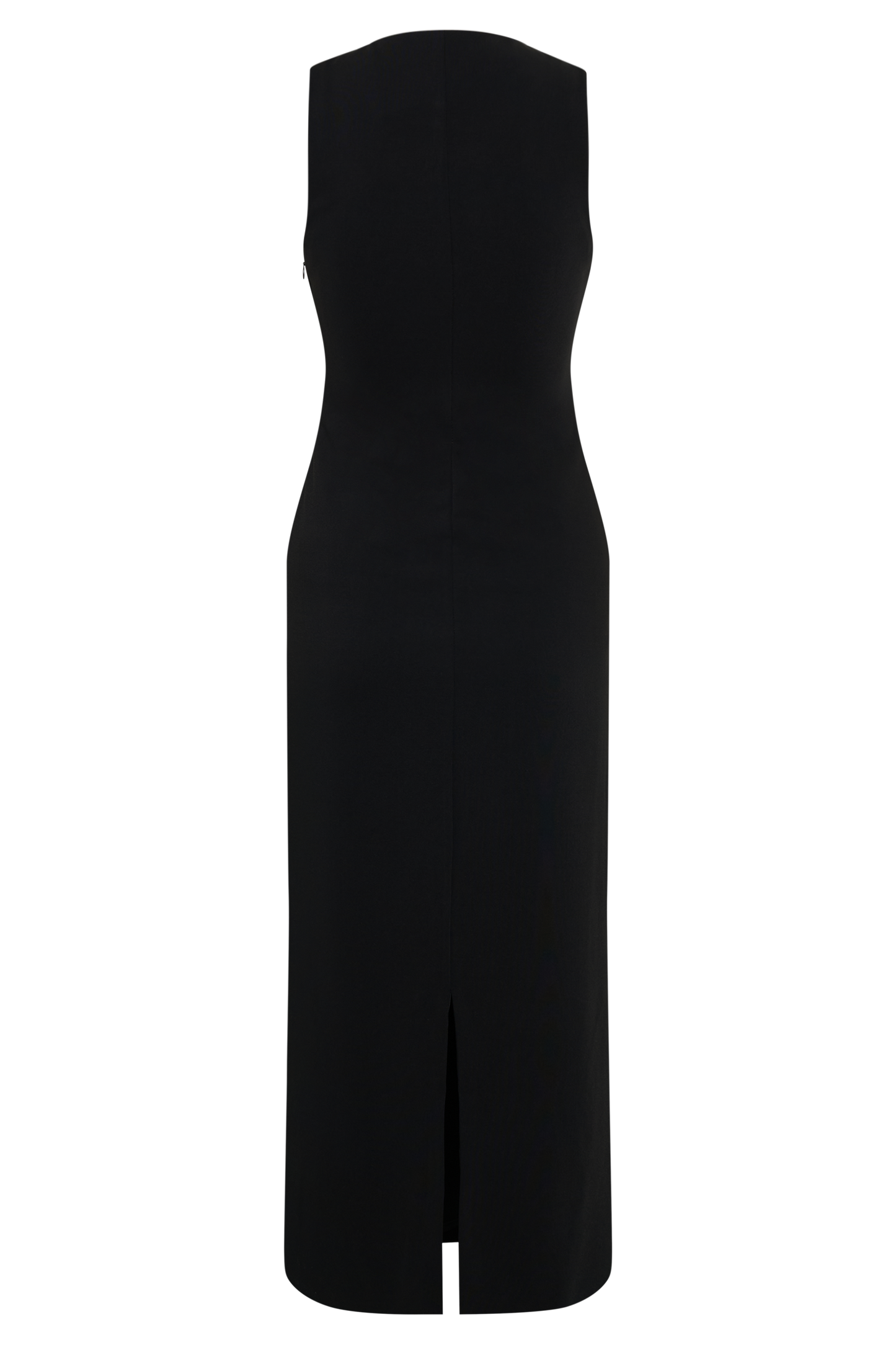 Robe midi en crêpe sans manches Norah - Noir