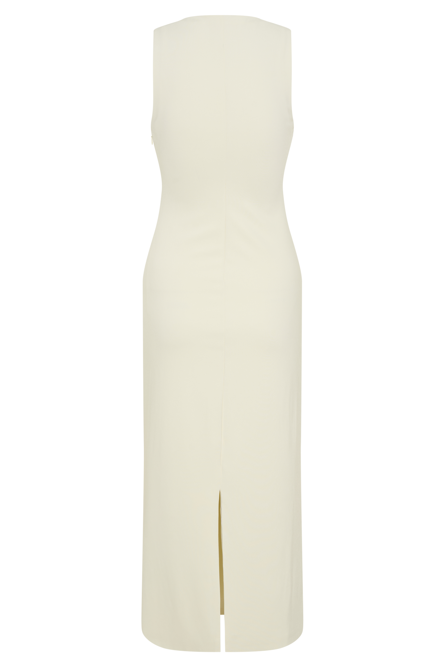 Robe midi en crêpe sans manches Norah - Ivoire