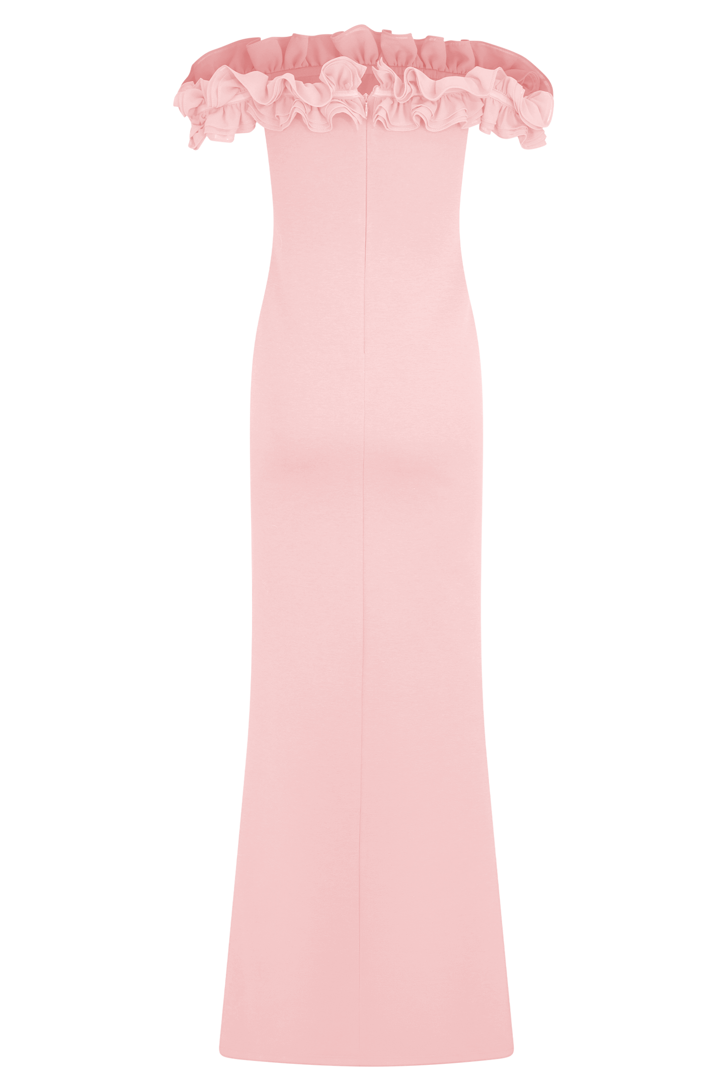 Robe Maxi Nova à Volants et Épaulettes - Rose Ballet