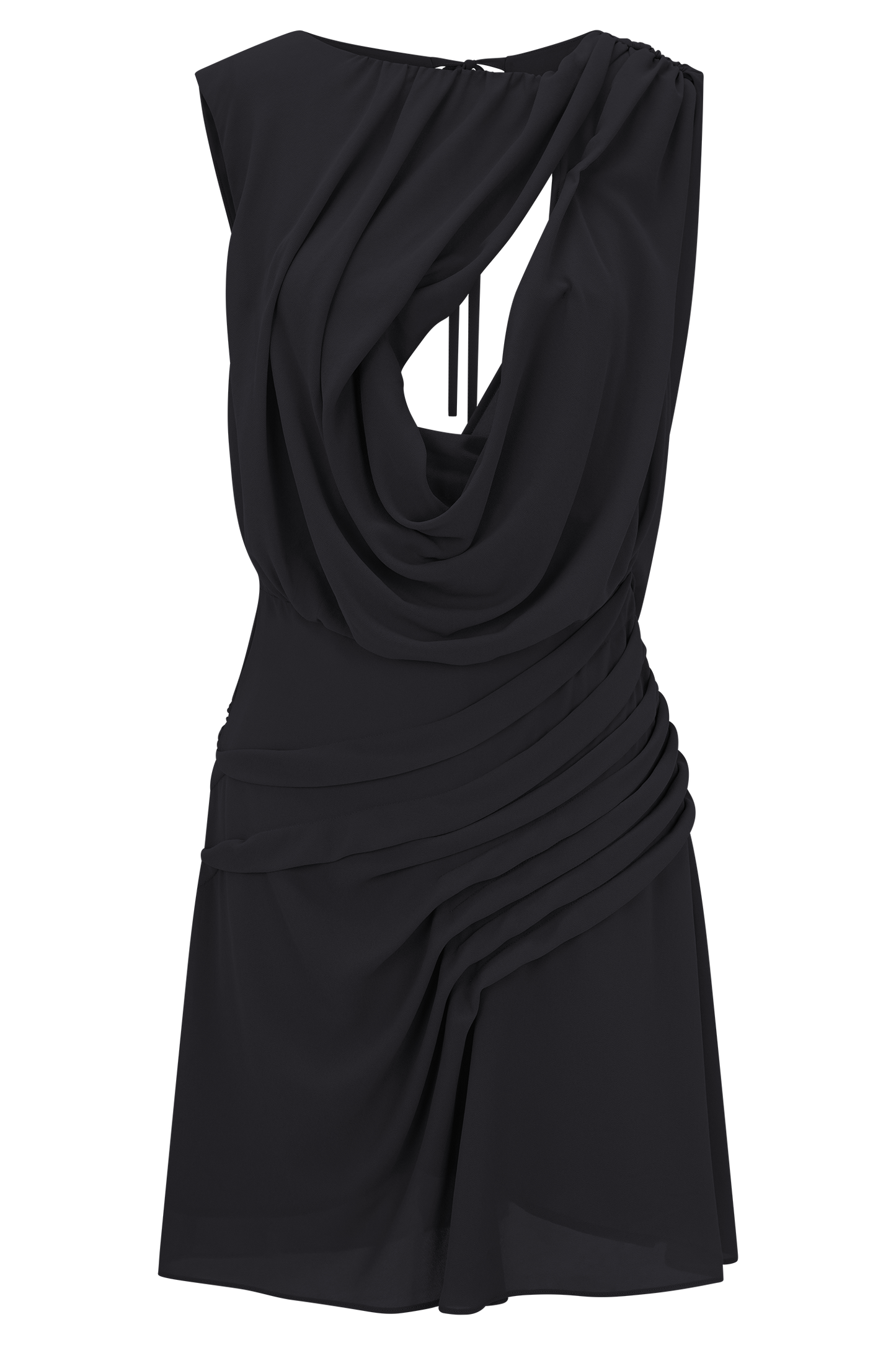 Robe mini en mousseline Oria - Noir