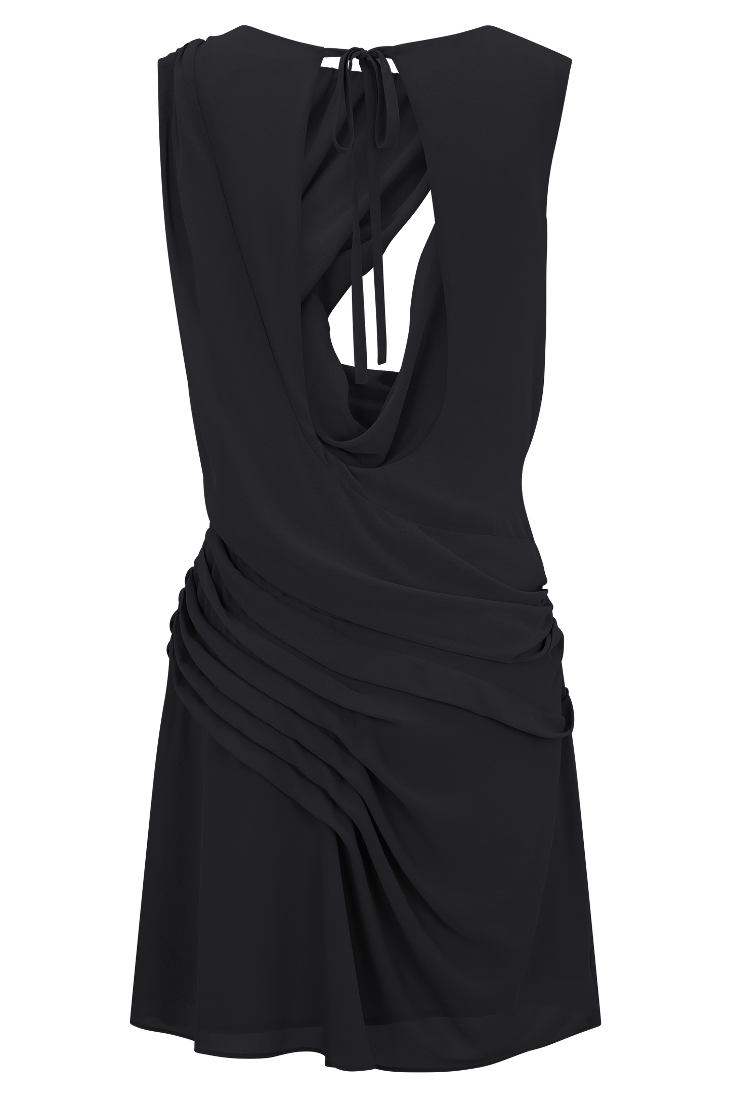 Robe mini en mousseline Oria - Noir