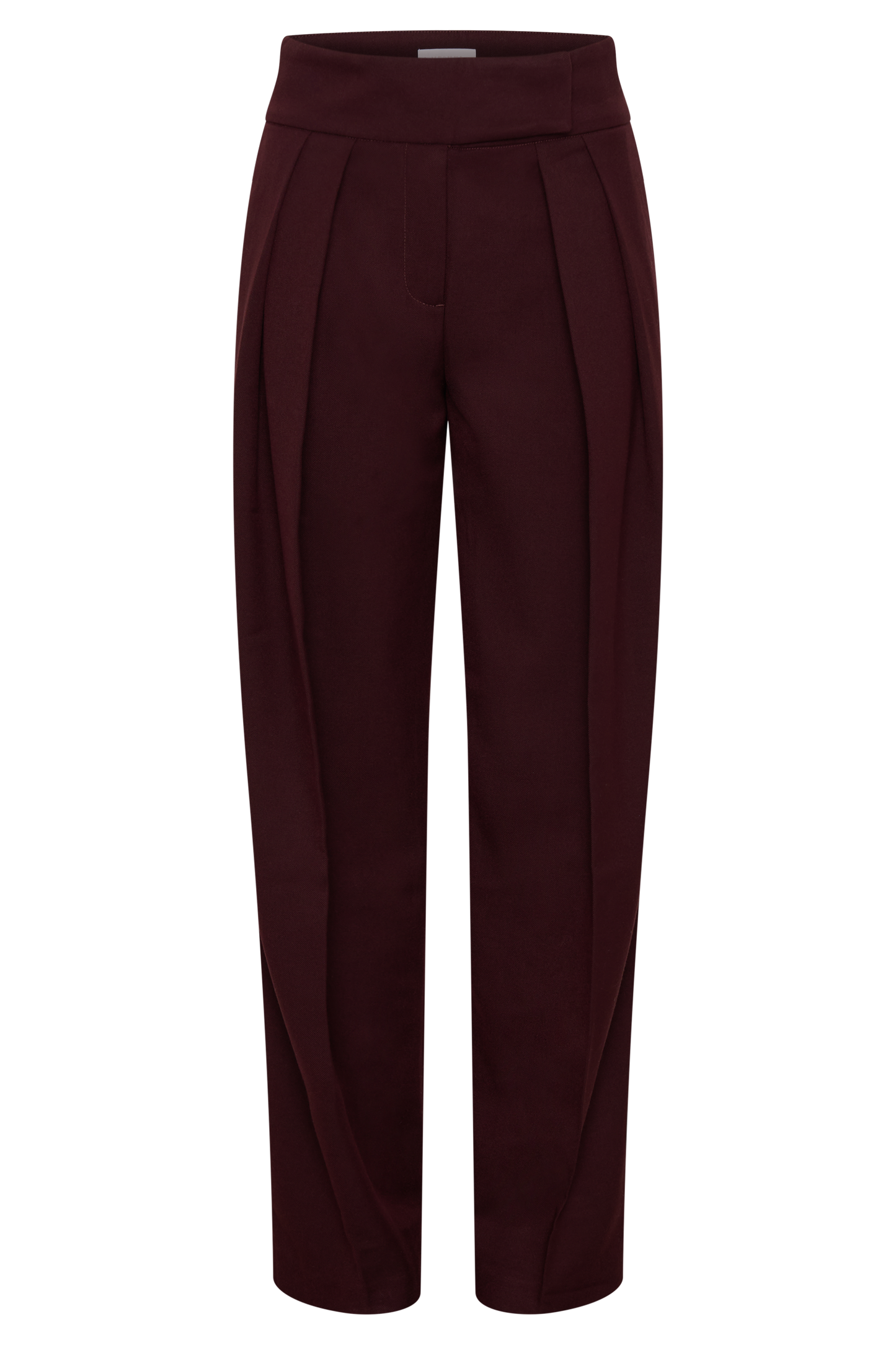 Pantalon à taille haute et plis Penelope - Brun-rouge