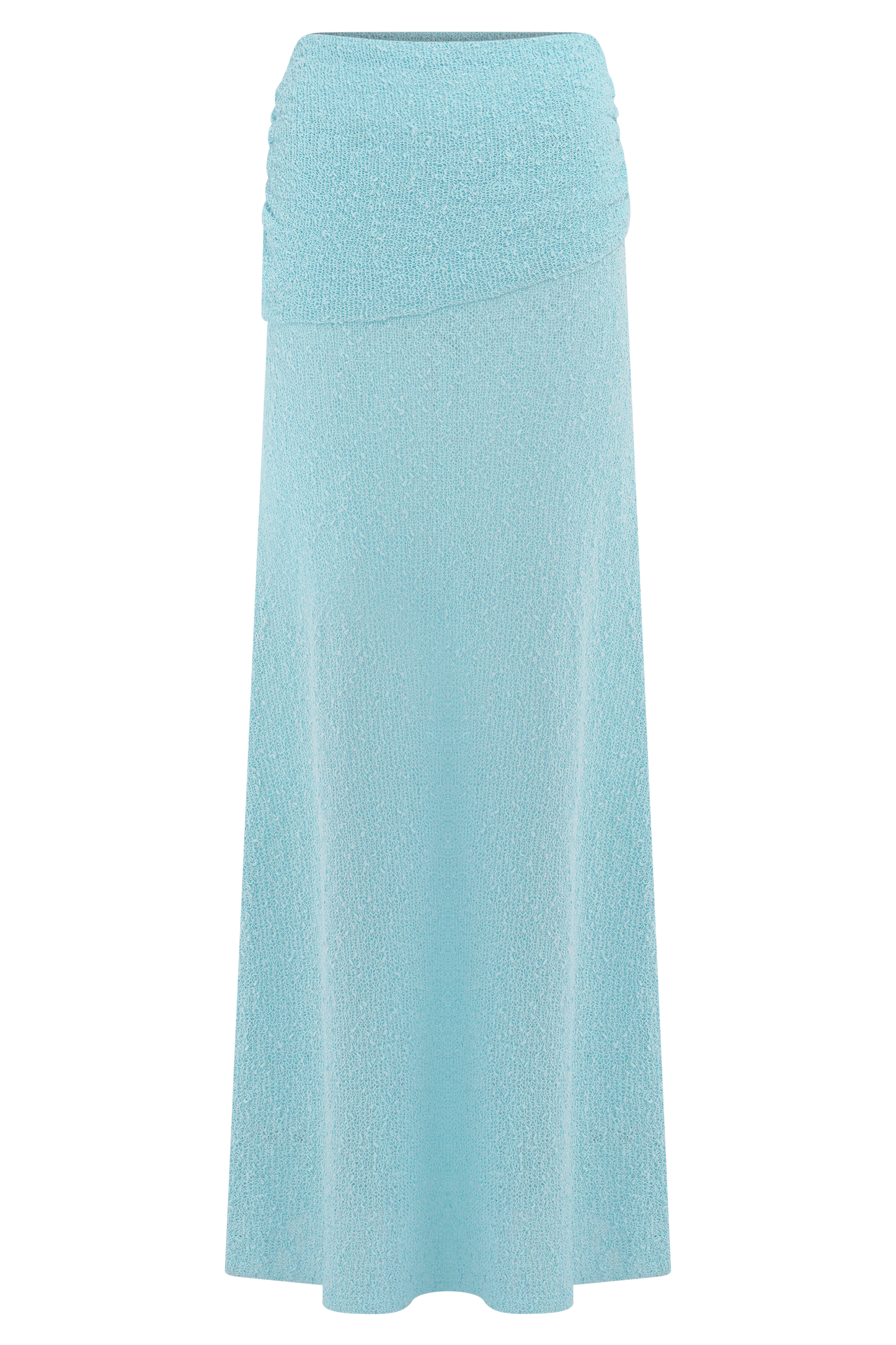 Jupe Maxi Tricoté à Plis Petra - Bleu Clair