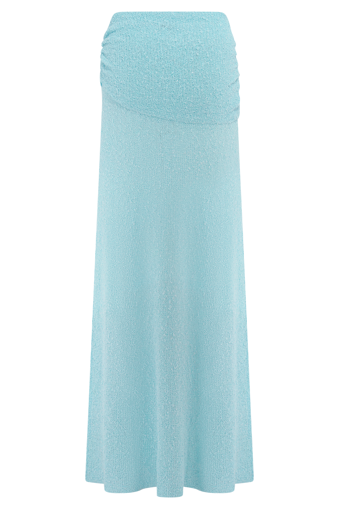 Jupe Maxi Tricoté à Plis Petra - Bleu Clair