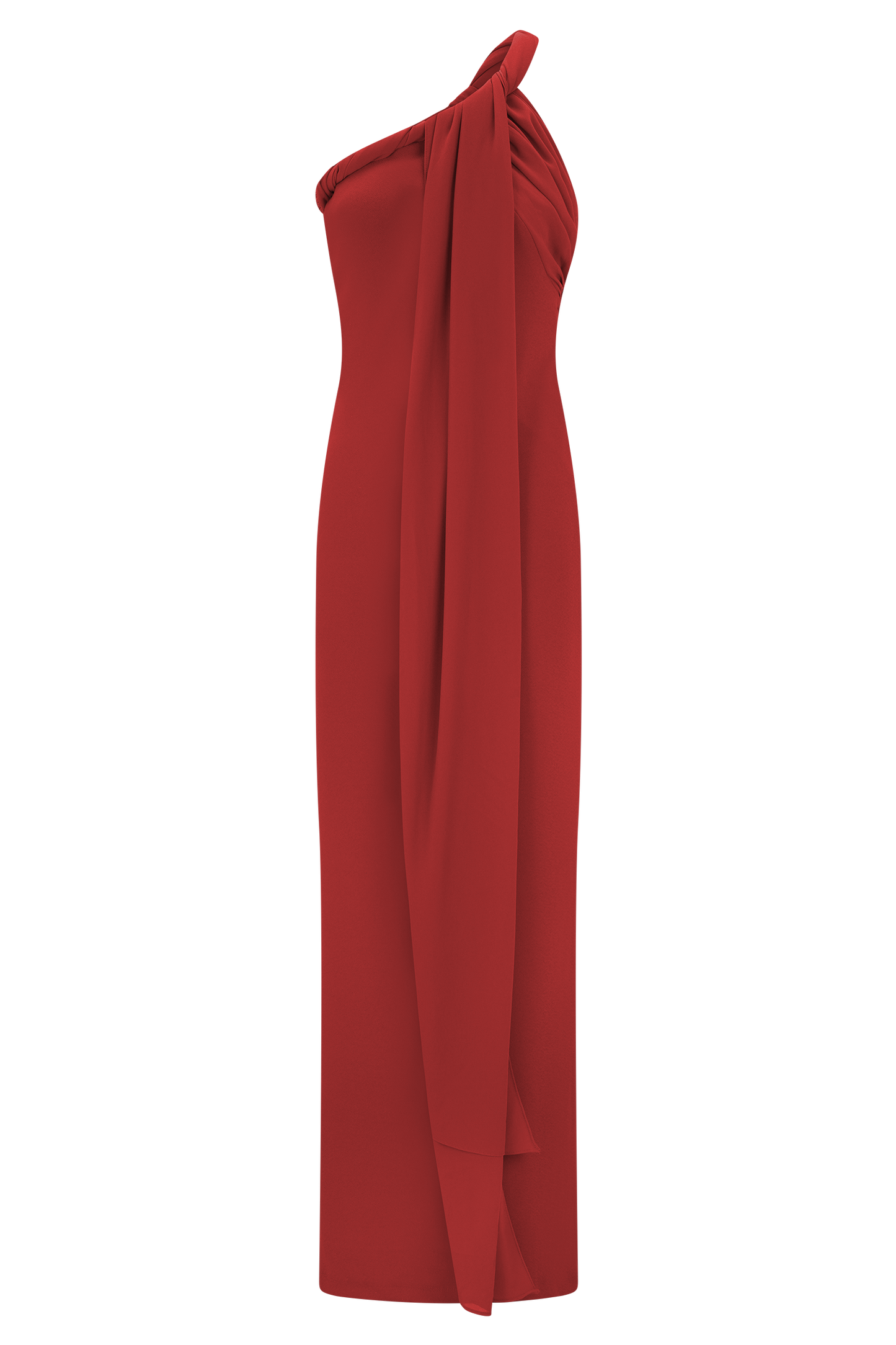 Robe Maxi en Crêpe à Nœuds Philippa - Rubis
