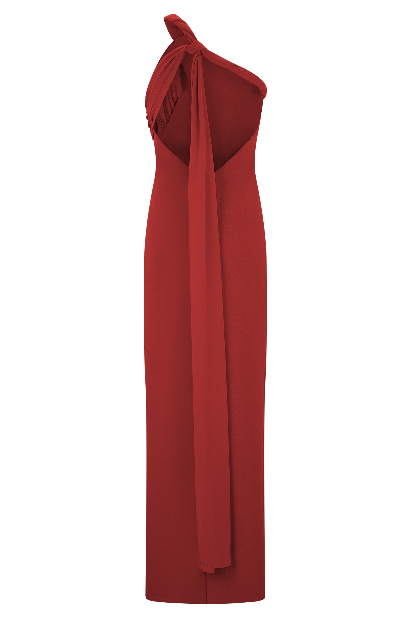 Robe Maxi en Crêpe à Nœuds Philippa - Rubis