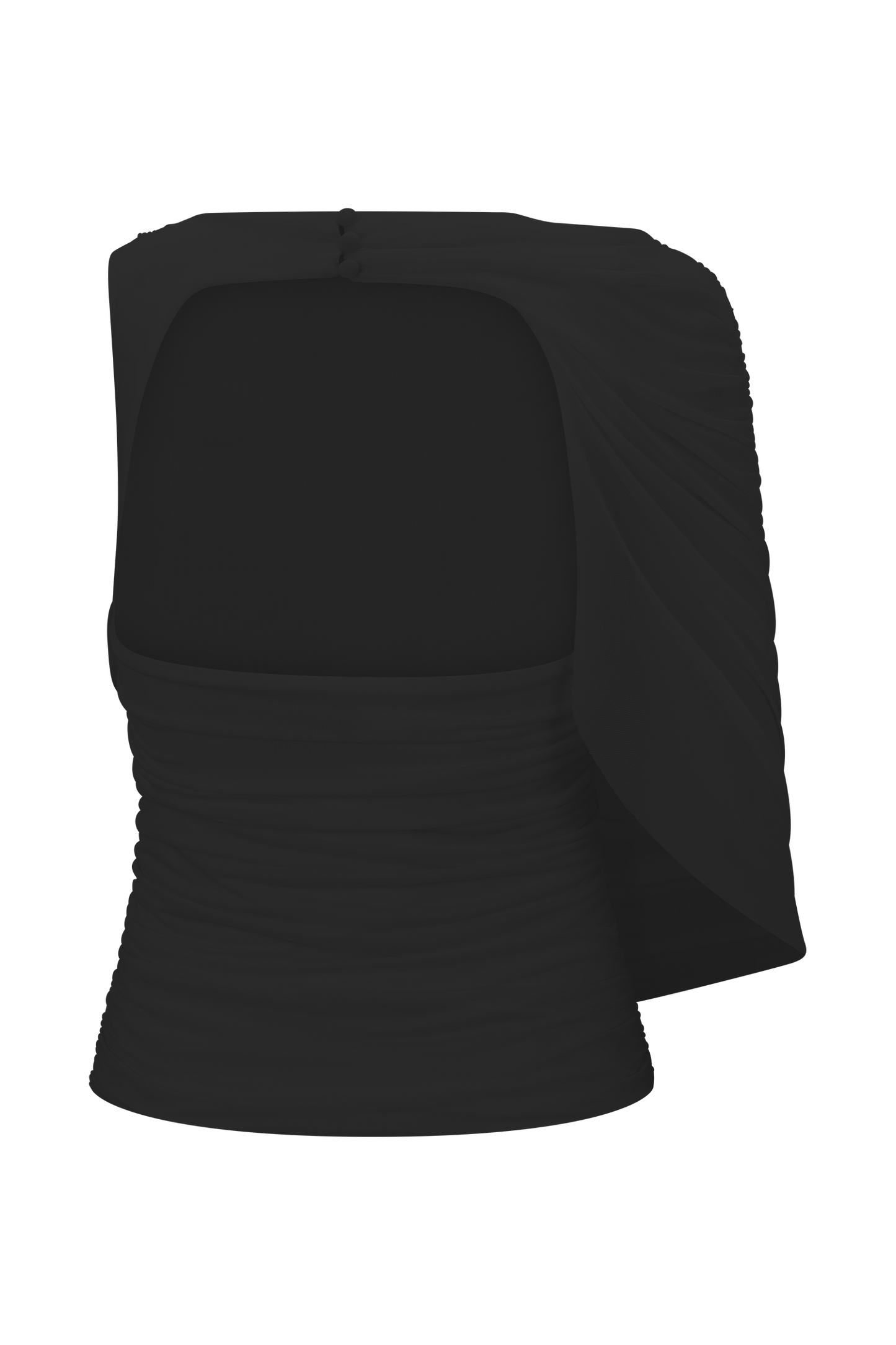 Top fluide et drapé Pruedance avec superposition en mesh - Noir