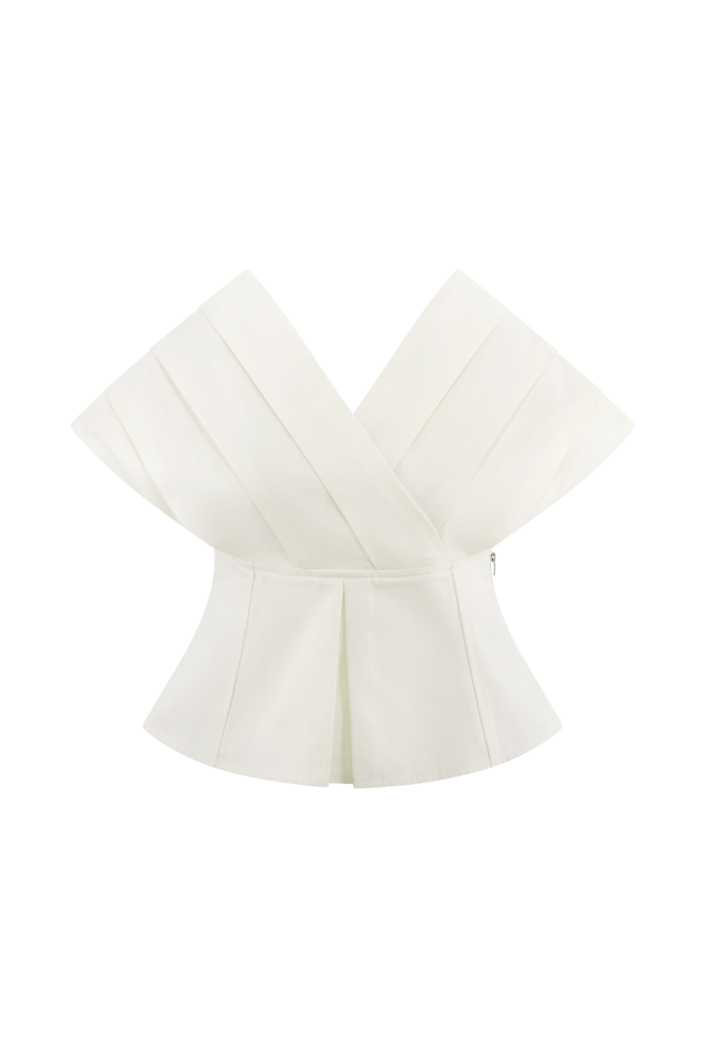 Rayne Haut en jean à épaules dénudées - Blanc