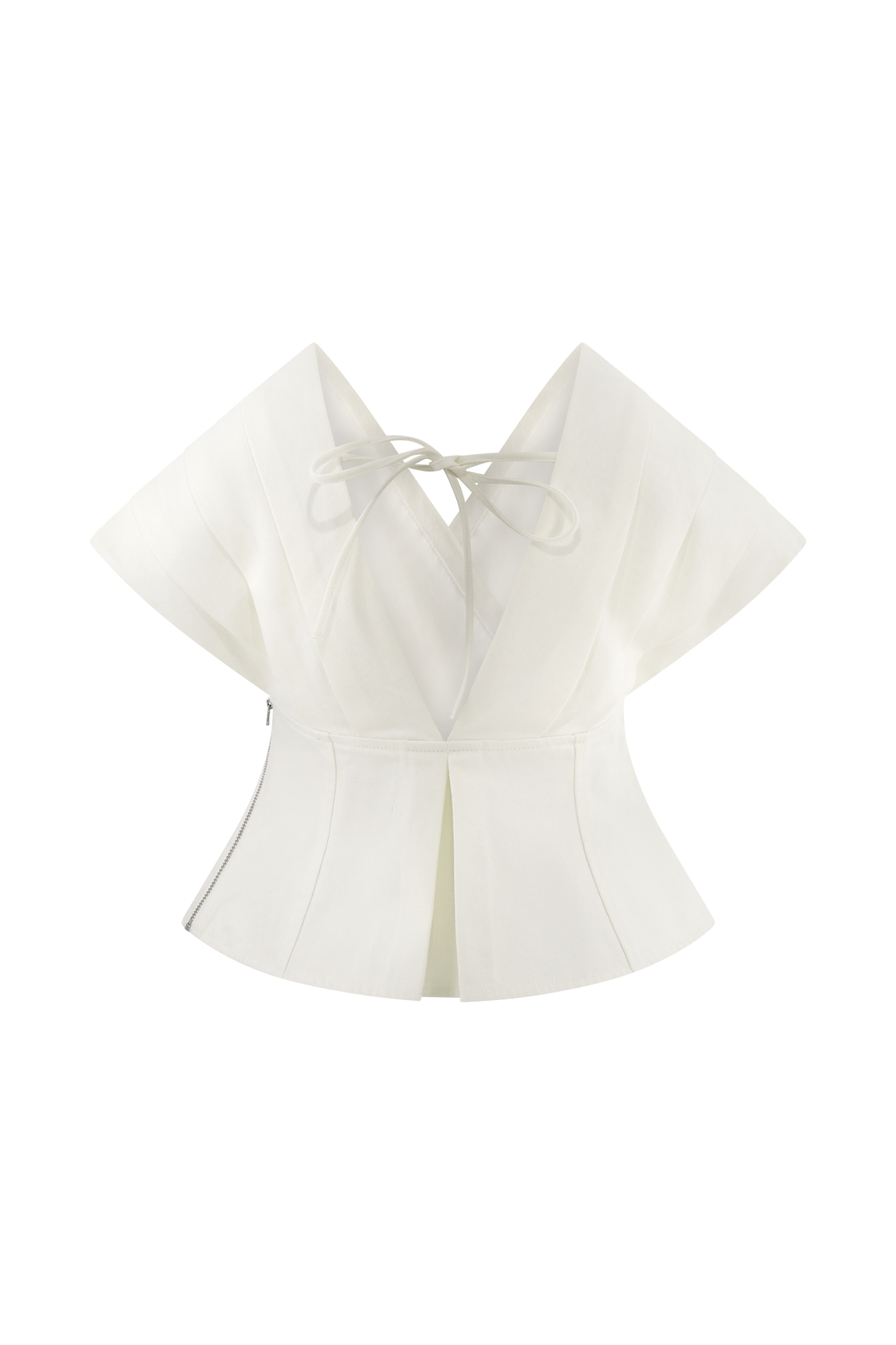 Rayne Haut en jean à épaules dénudées - Blanc