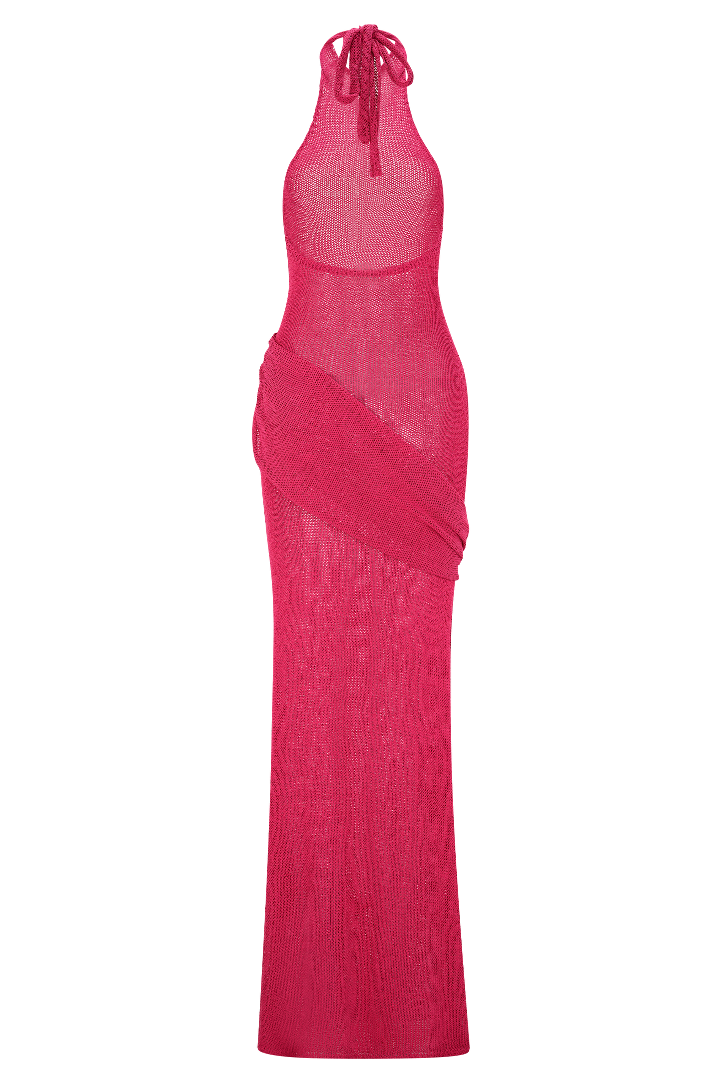 Robe Maxi en Tricot à Manches Frangées Reece - Dragonfruit
