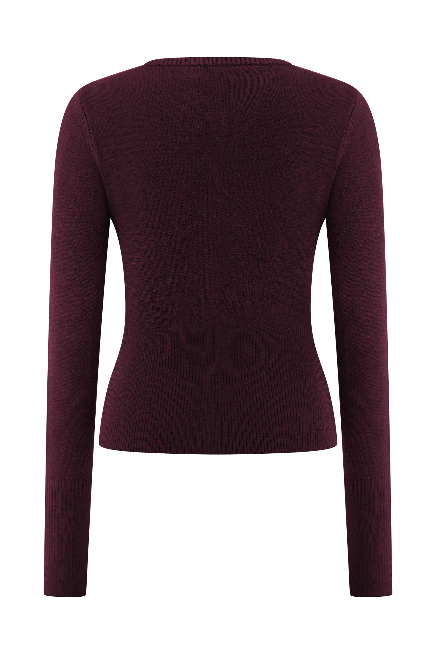 Cardigan en tricot ajusté Reese - Merlot