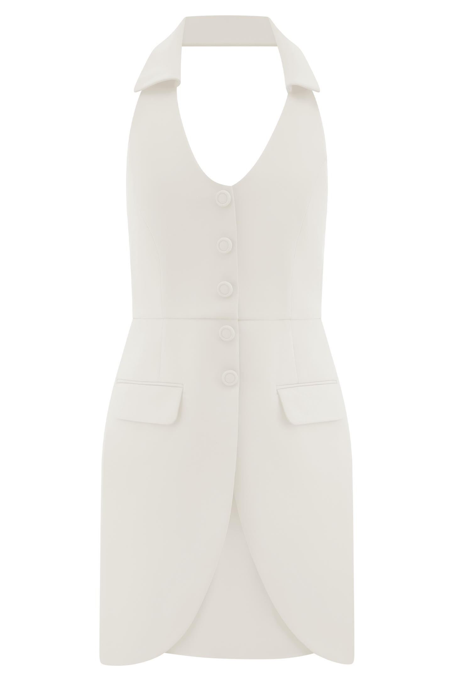 Robe mini à col montant Ruth Cotton - Ivoire