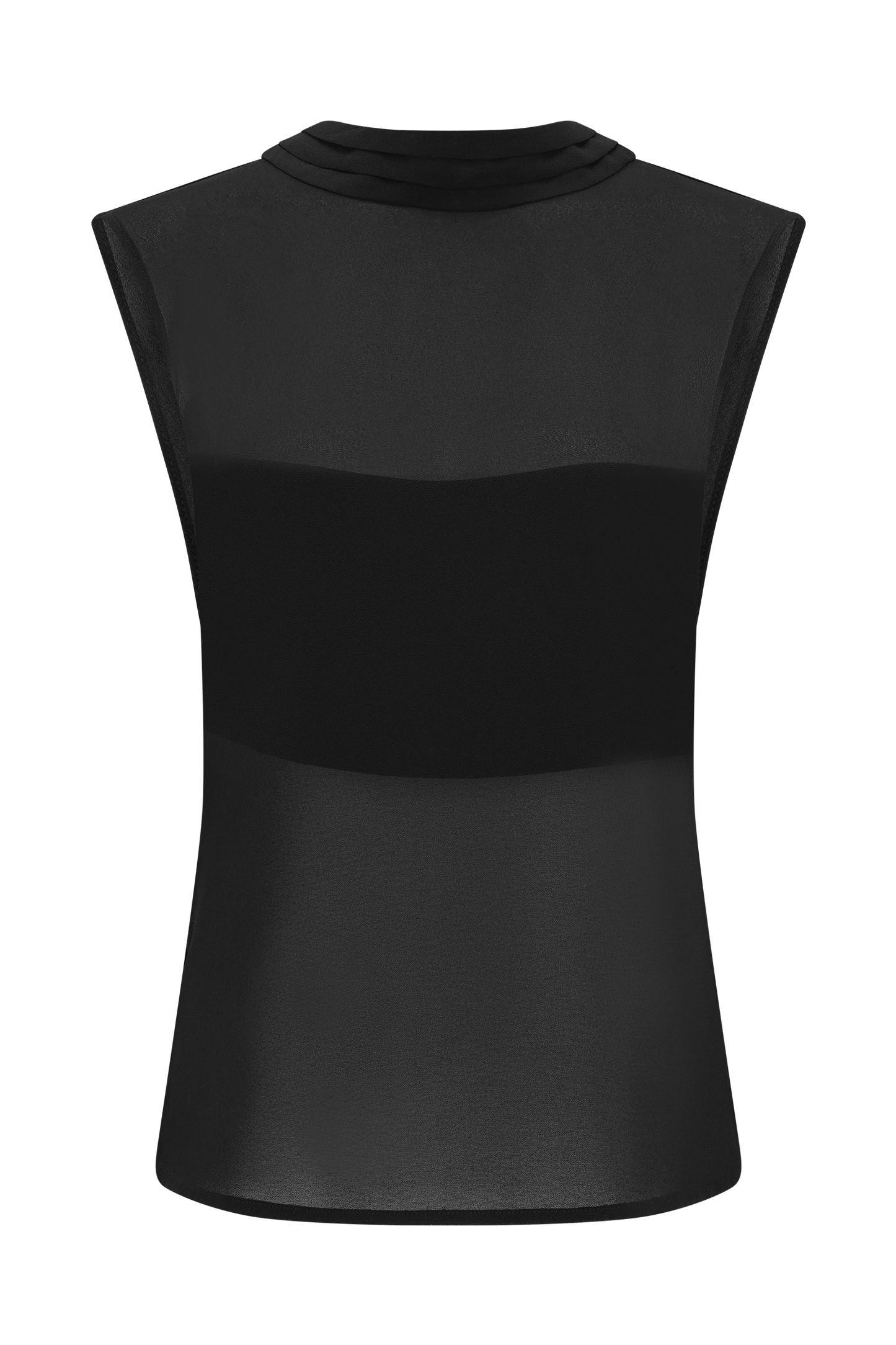 Top en mousseline de soie Saria à dos nu - Noir