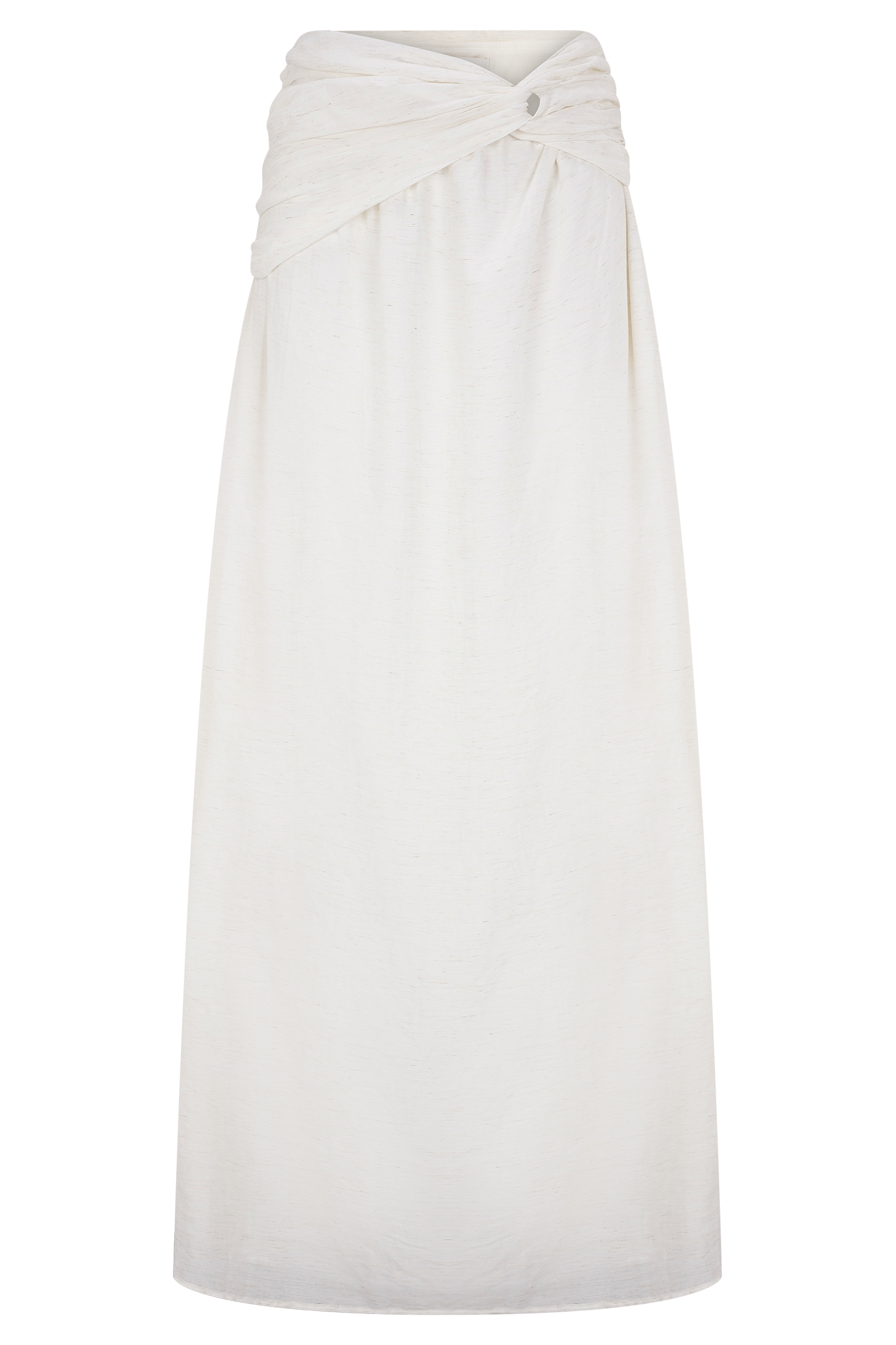 Jupe Maxi en Lin à Nœuds et Plis Scottie - Gris Orge