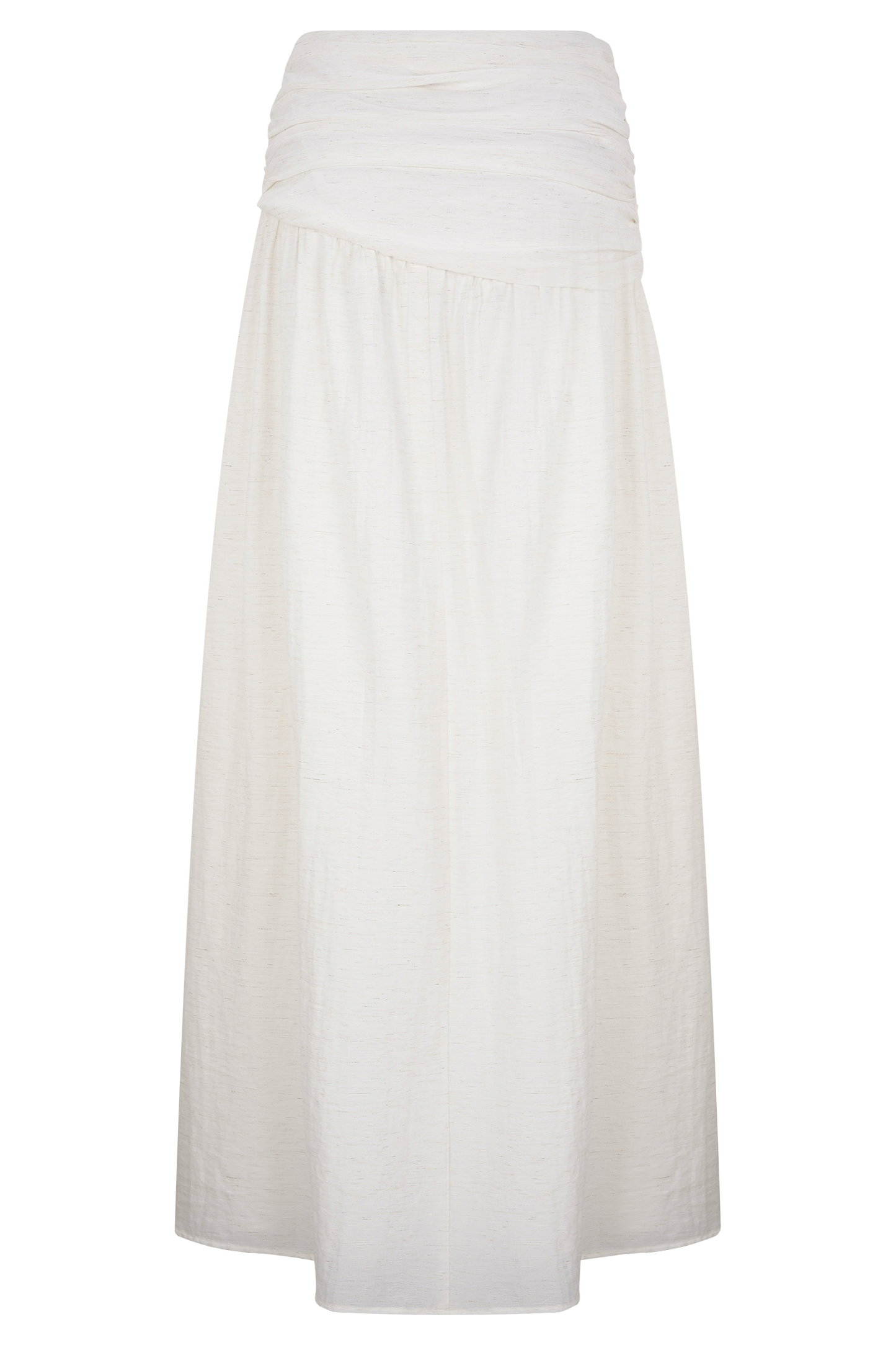 Jupe Maxi en Lin à Nœuds et Plis Scottie - Gris Orge
